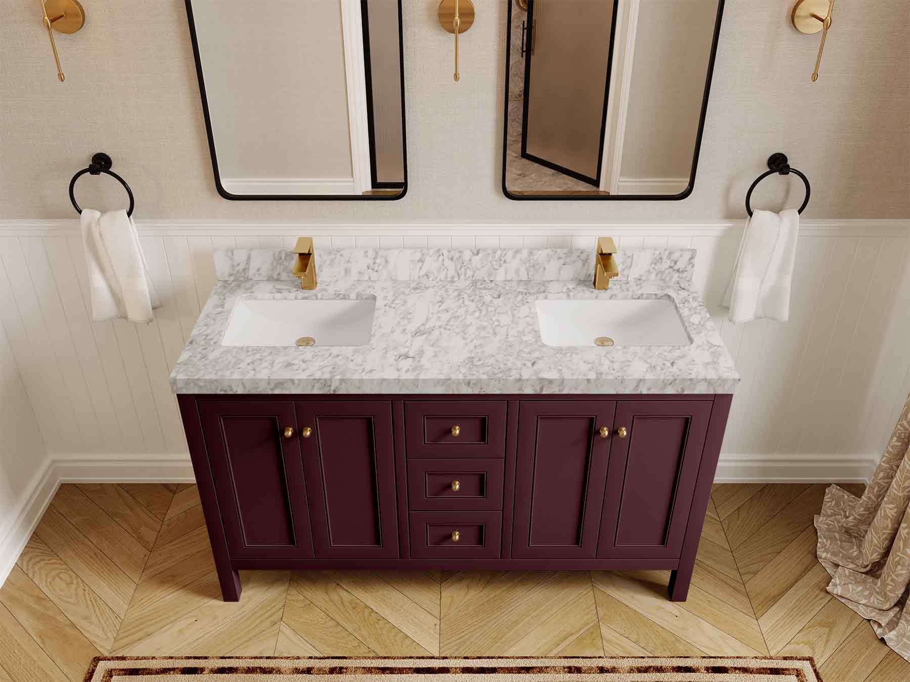 Nashville 60 in. W x 22 in. D Double Sink Bathroom Vanity - Willow Bath and Vanity
