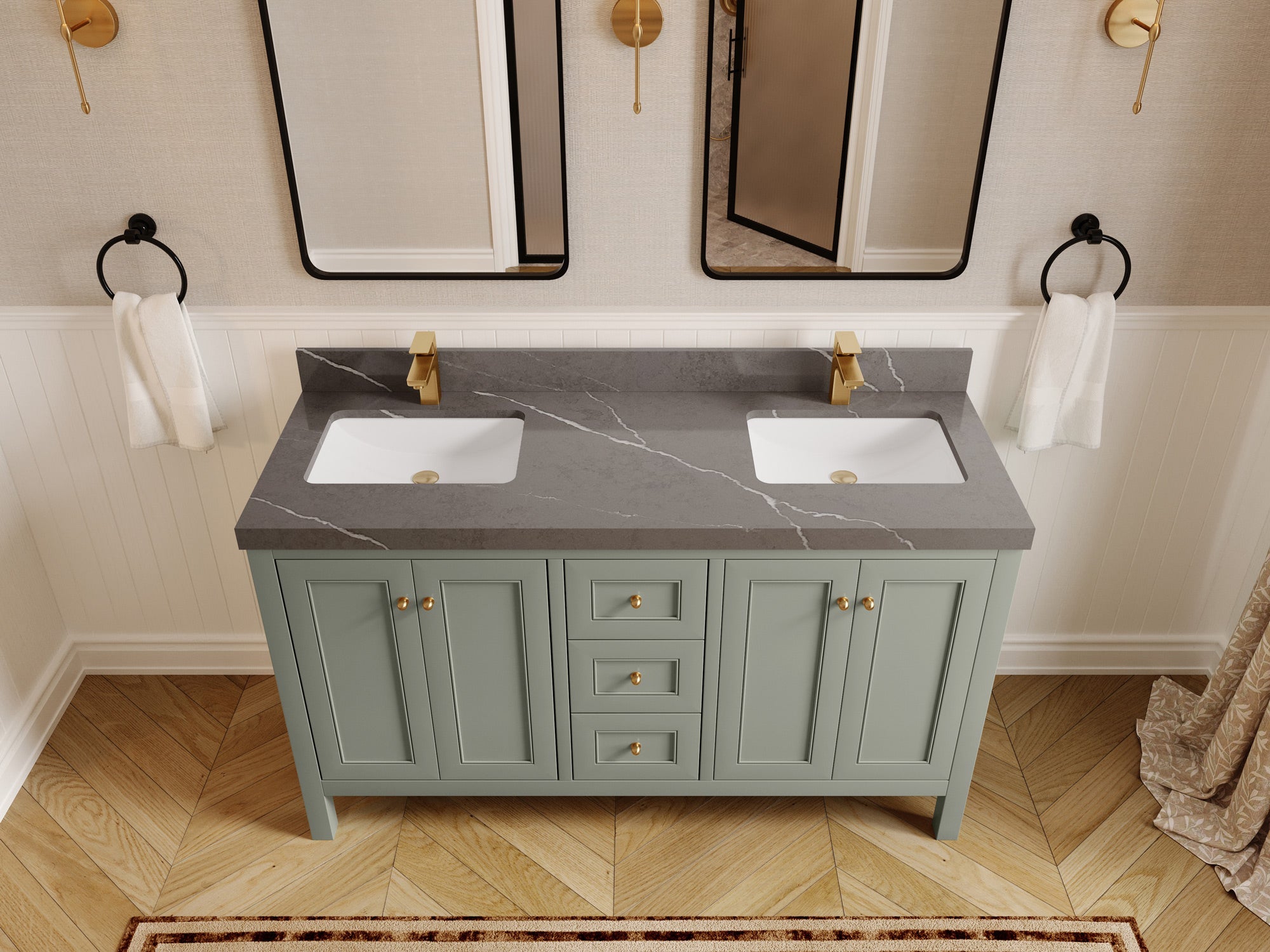 Nashville 60 in. W x 22 in. D Double Sink Bathroom Vanity - Willow Bath and Vanity