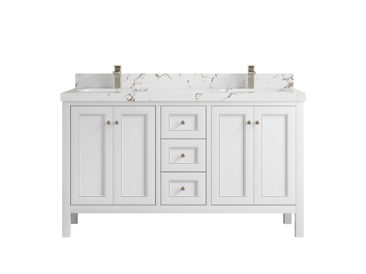 Nashville 60 in. W x 22 in. D Double Sink Bathroom Vanity - Willow Bath and Vanity