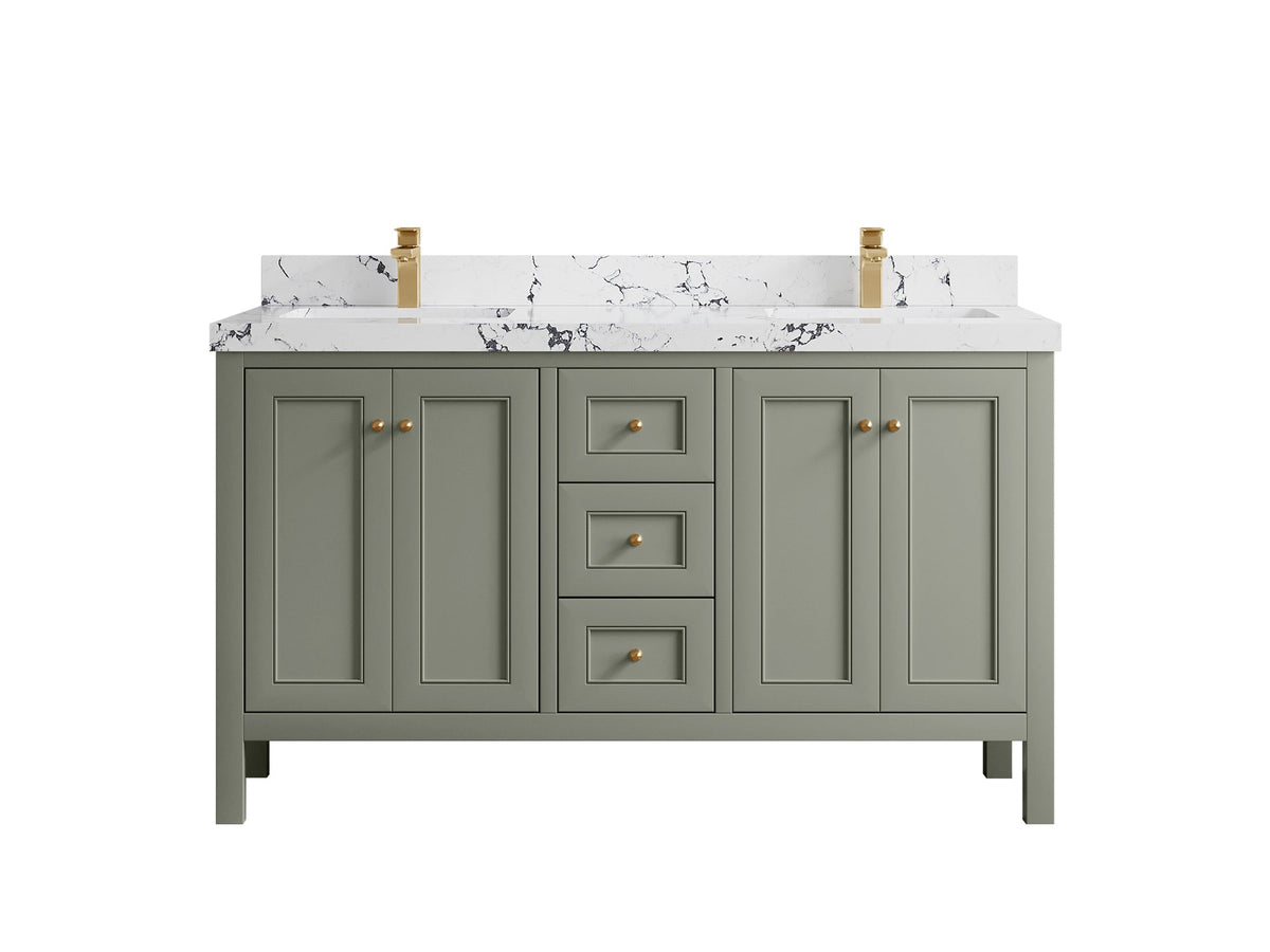 Nashville 60 in. W x 22 in. D Double Sink Bathroom Vanity - Willow Bath and Vanity