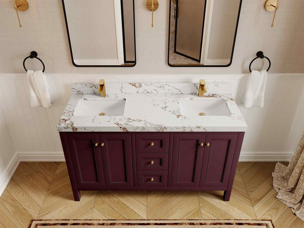 Nashville 60 in. W x 22 in. D Double Sink Bathroom Vanity - Willow Bath and Vanity