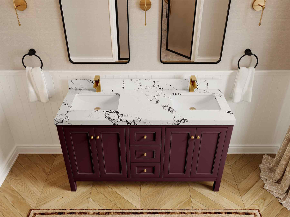 Nashville 60 in. W x 22 in. D Double Sink Bathroom Vanity - Willow Bath and Vanity