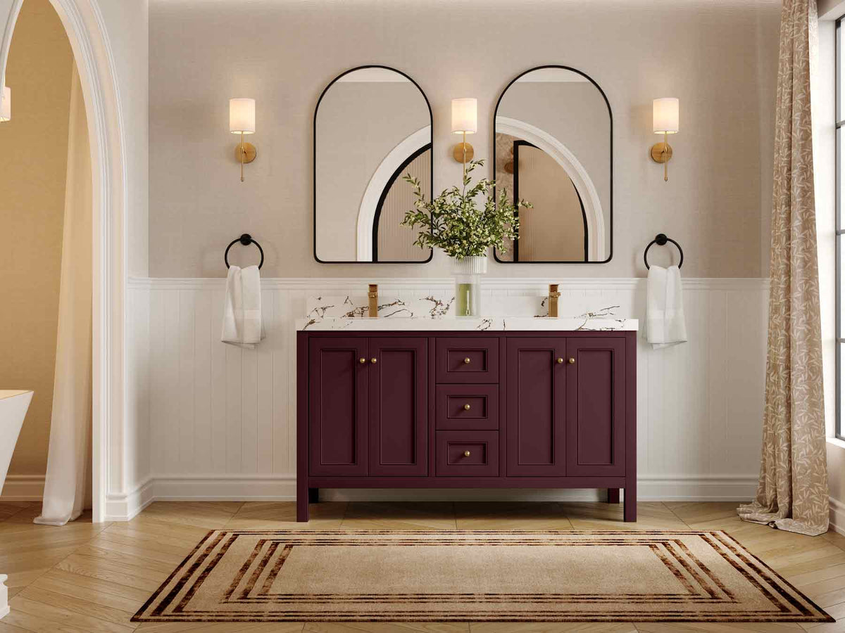 Nashville 60 in. W x 22 in. D Double Sink Bathroom Vanity - Willow Bath and Vanity