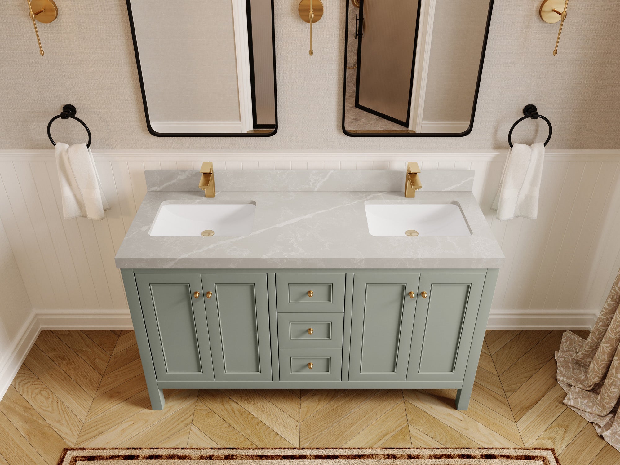 Nashville 60 in. W x 22 in. D Double Sink Bathroom Vanity - Willow Bath and Vanity