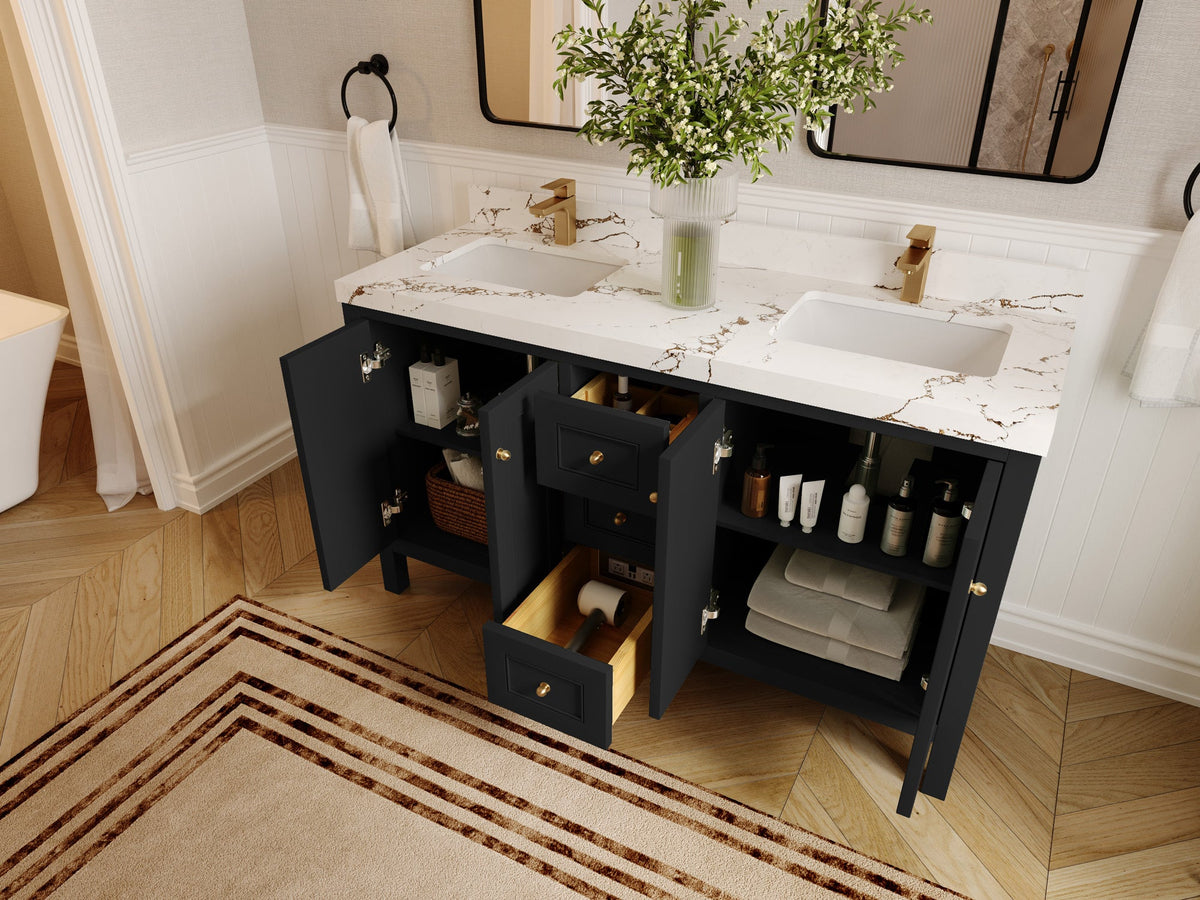 Nashville 60 in. W x 22 in. D Double Sink Bathroom Vanity - Willow Bath and Vanity