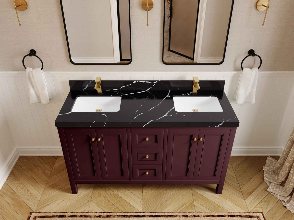 Nashville 60 in. W x 22 in. D Double Sink Bathroom Vanity - Willow Bath and Vanity