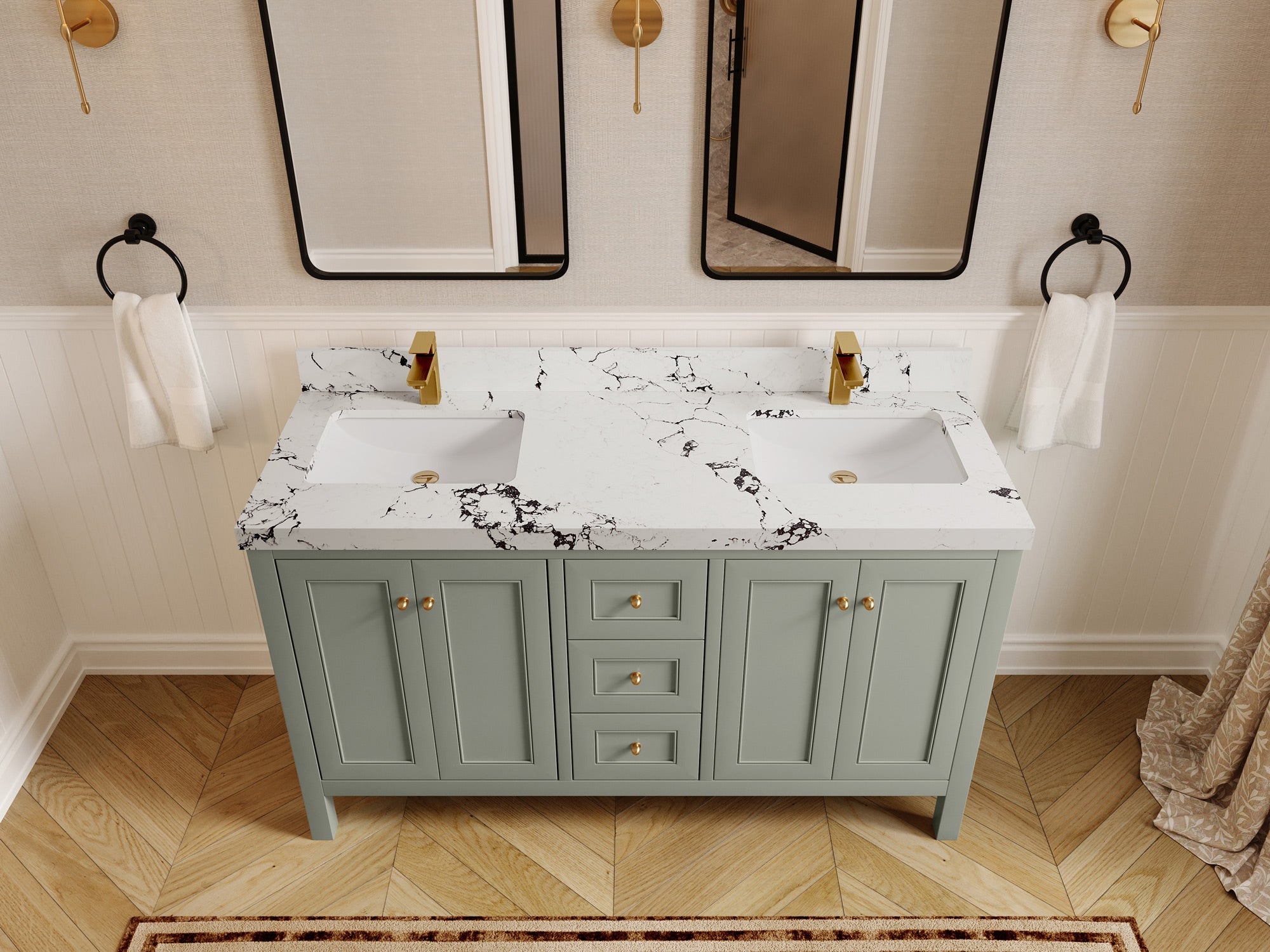Nashville 60 in. W x 22 in. D Double Sink Bathroom Vanity - Willow Bath and Vanity