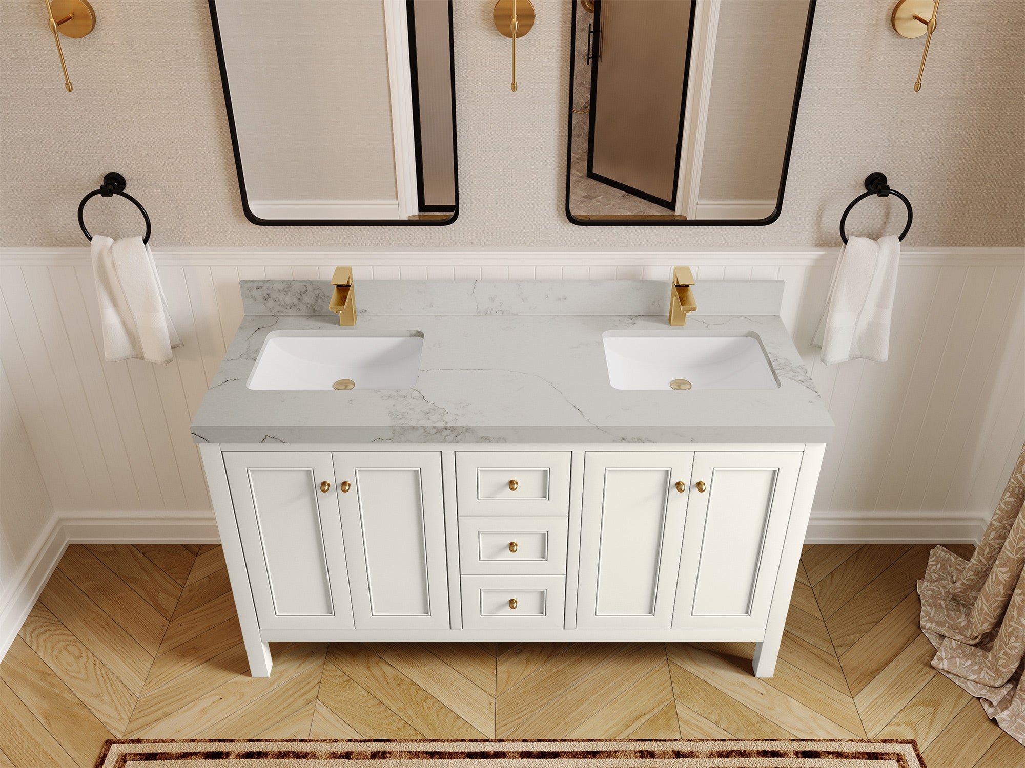 Nashville 60 in. W x 22 in. D Double Sink Bathroom Vanity - Willow Bath and Vanity
