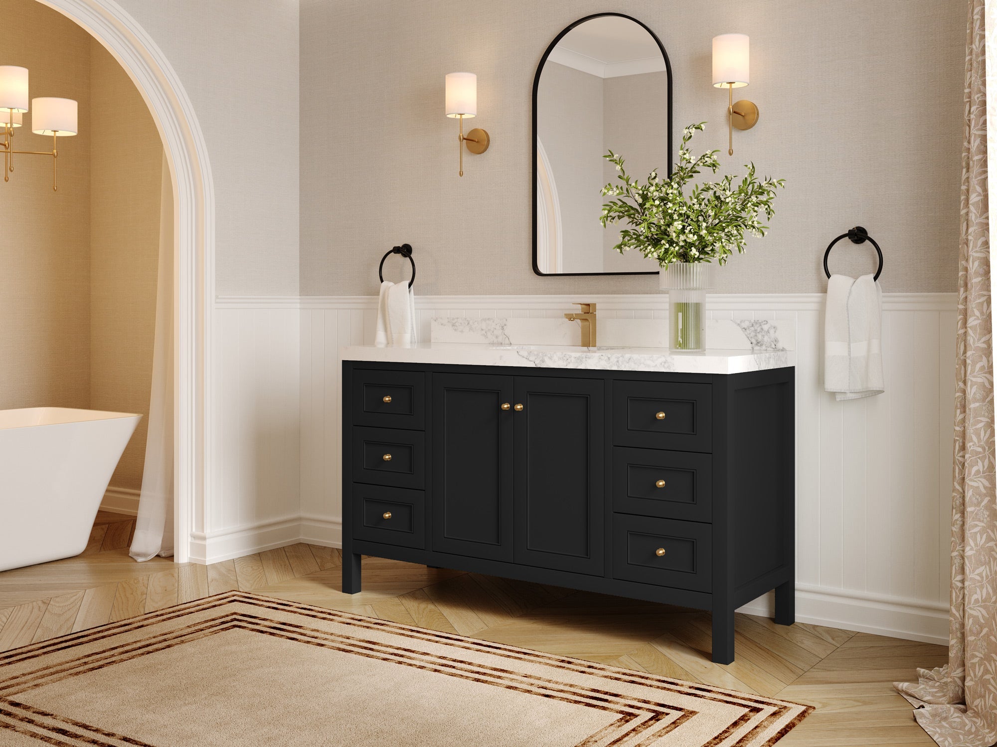 Nashville 60 in. W x 22 in. D Single Sink Bathroom Vanity - Willow Bath and Vanity