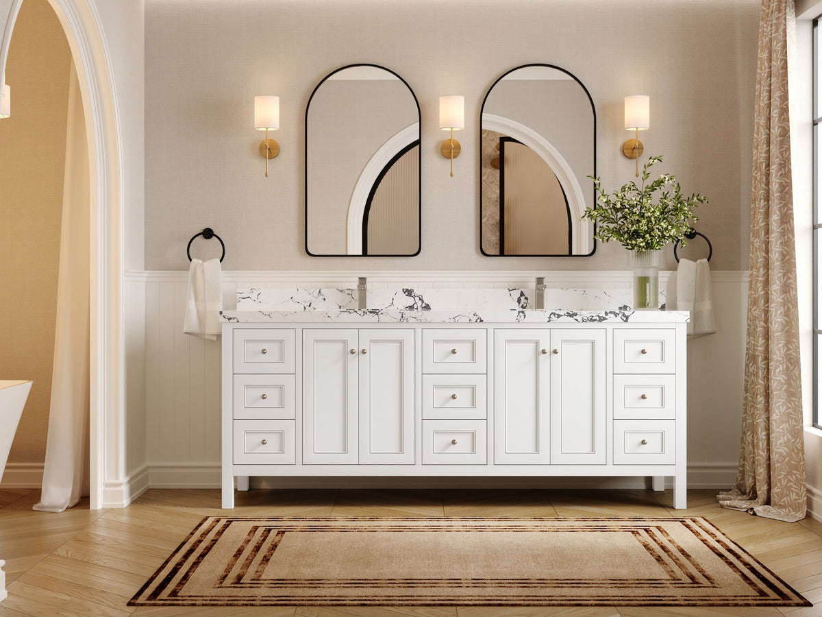 Nashville 84 in W x 22 in D Double Sink Bathroom Vanity - Willow Bath and Vanity