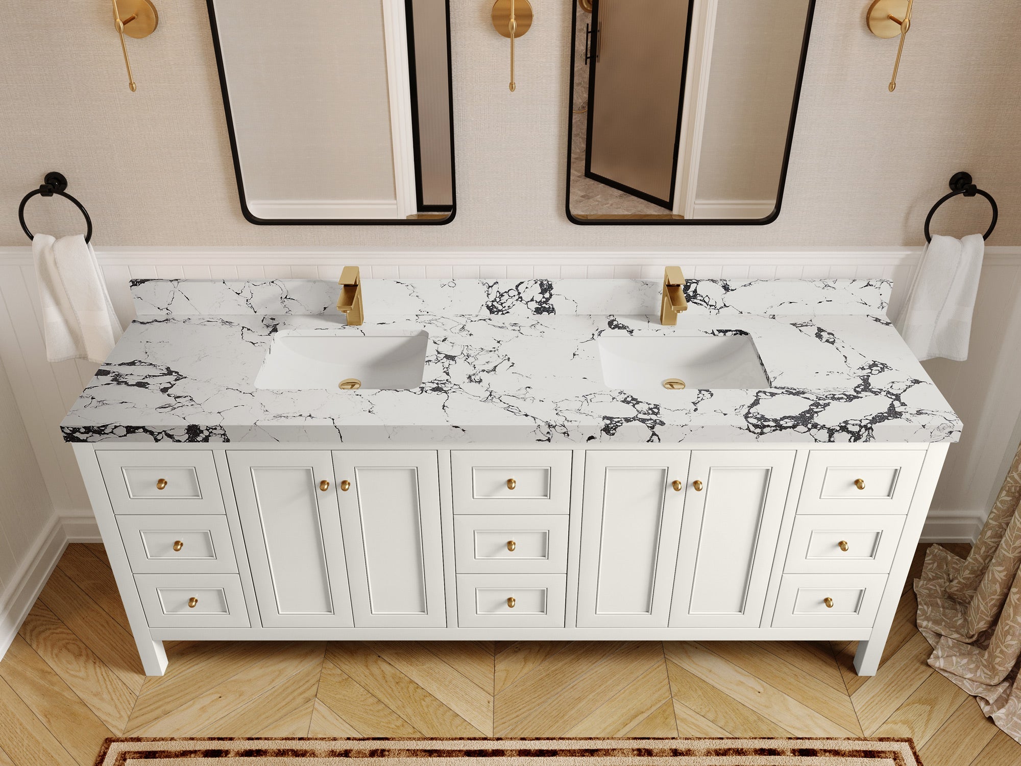 Nashville 84 in W x 22 in D Double Sink Bathroom Vanity - Willow Bath and Vanity