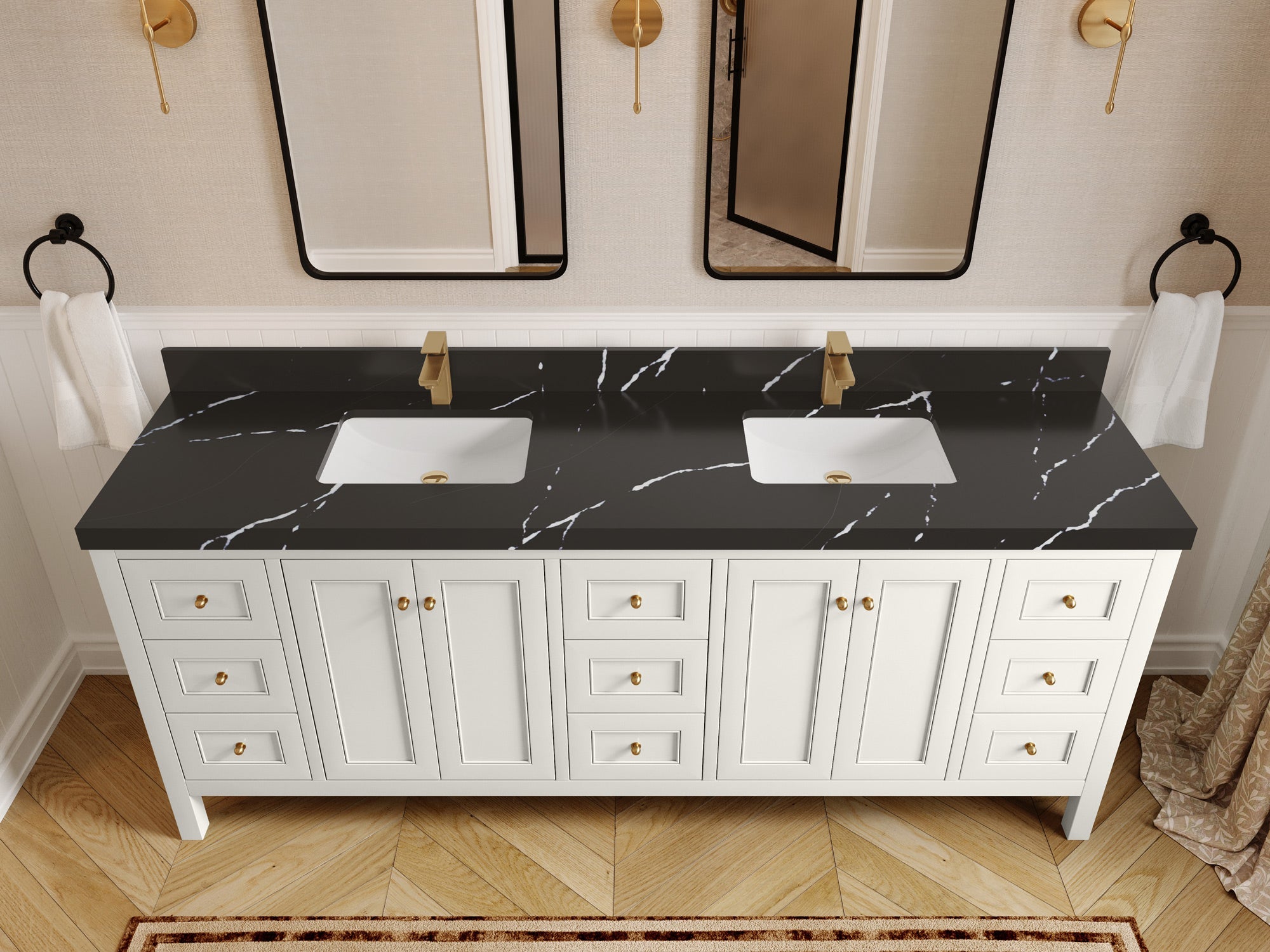 Nashville 84 in W x 22 in D Double Sink Bathroom Vanity - Willow Bath and Vanity