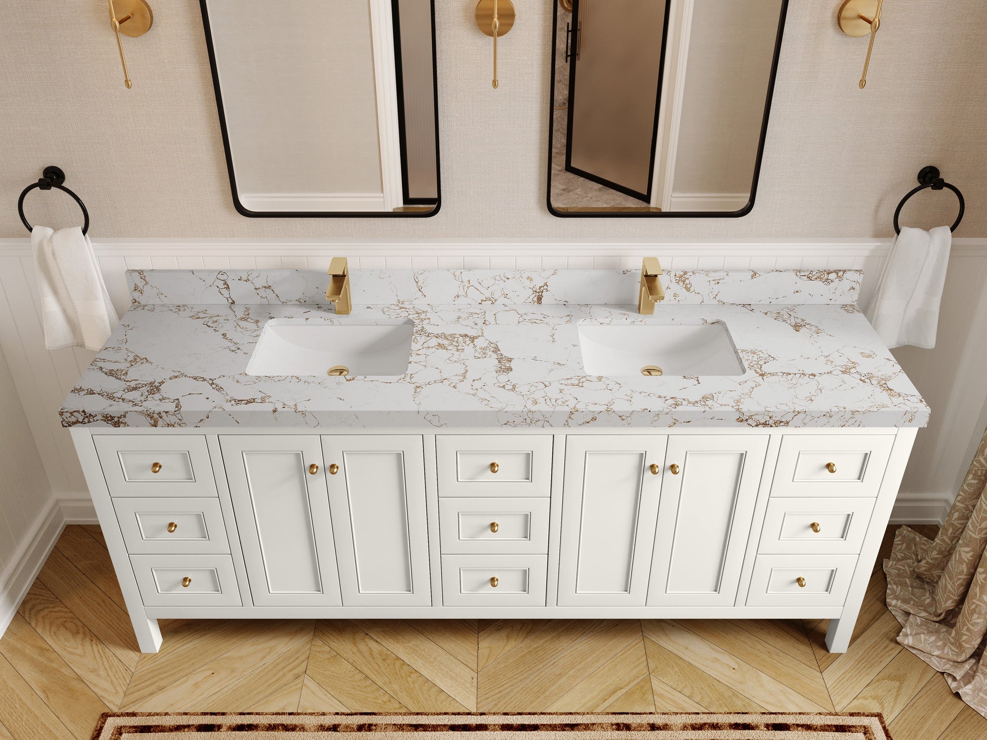 Nashville 84 in W x 22 in D Double Sink Bathroom Vanity - Willow Bath and Vanity