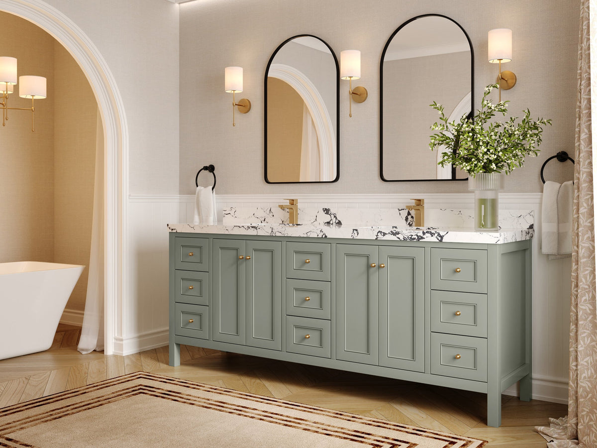 Nashville 84 in W x 22 in D Double Sink Bathroom Vanity - Willow Bath and Vanity