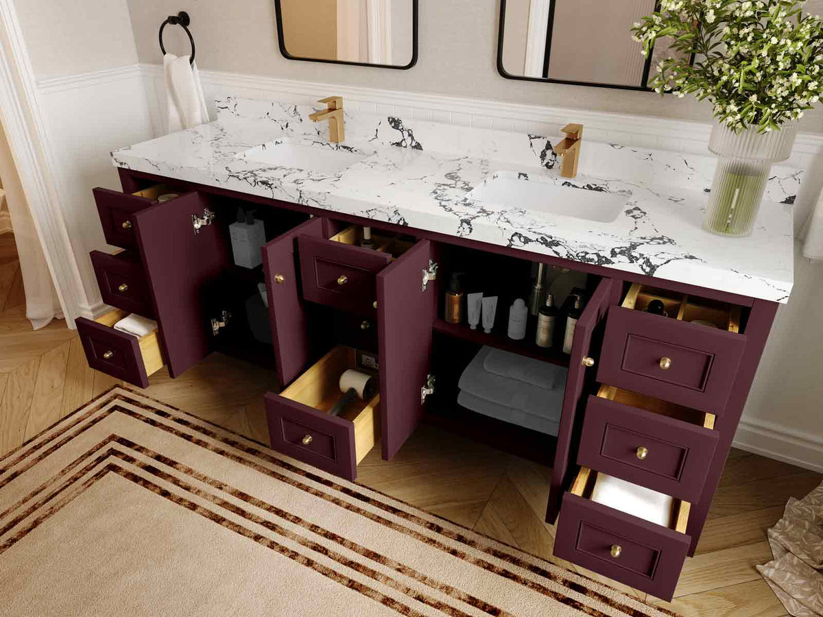 Nashville 84 in W x 22 in D Double Sink Bathroom Vanity - Willow Bath and Vanity