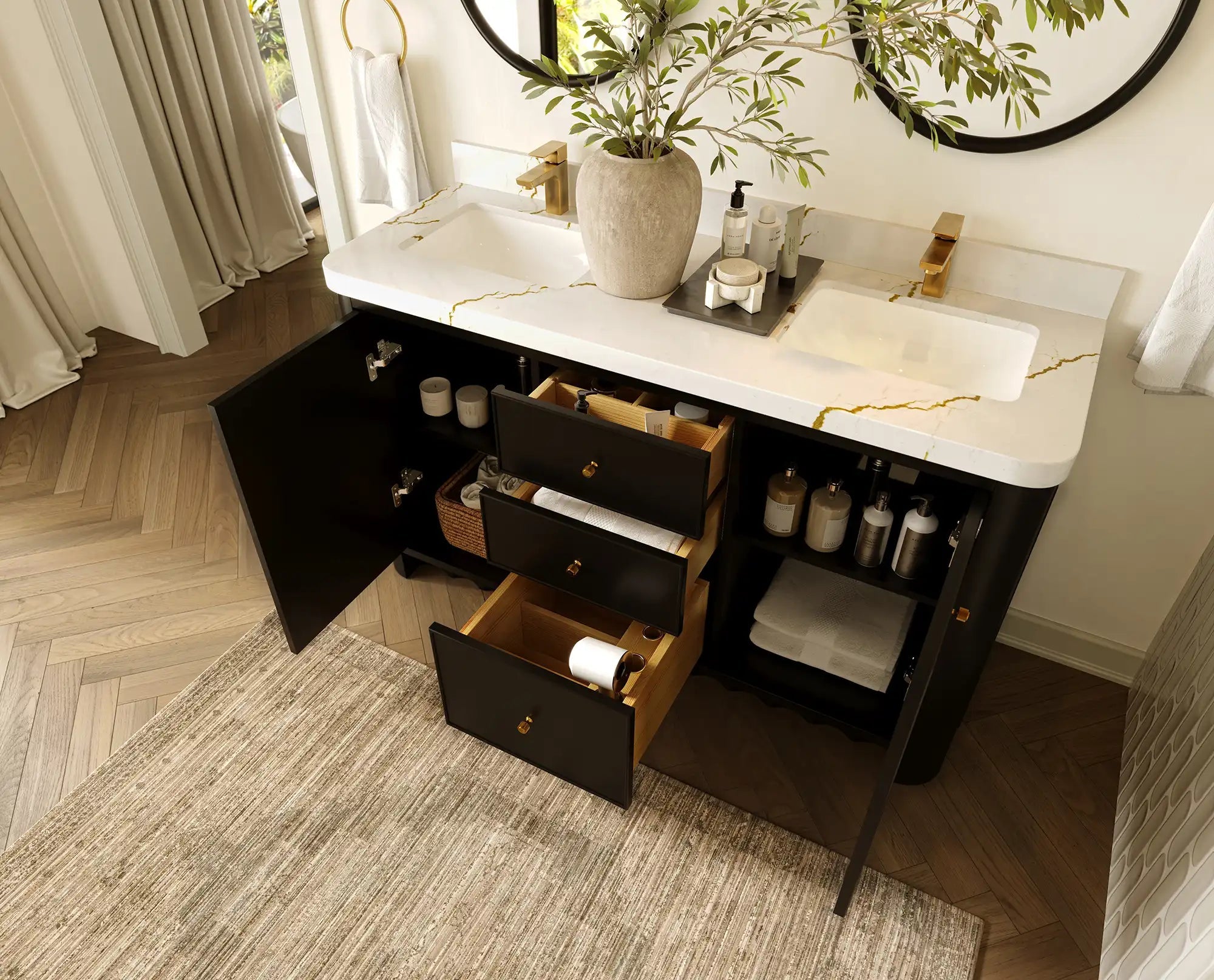 Orlando 60 in. W x 22 in. D Double Sink Bathroom Vanity - Willow Bath and Vanity