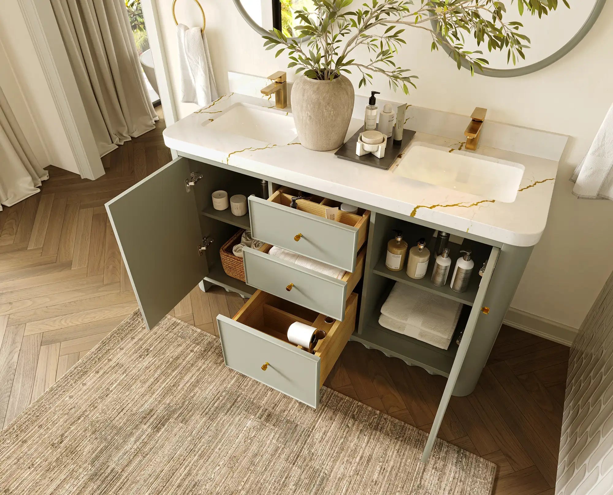 Orlando 60 in. W x 22 in. D Double Sink Bathroom Vanity - Willow Bath and Vanity