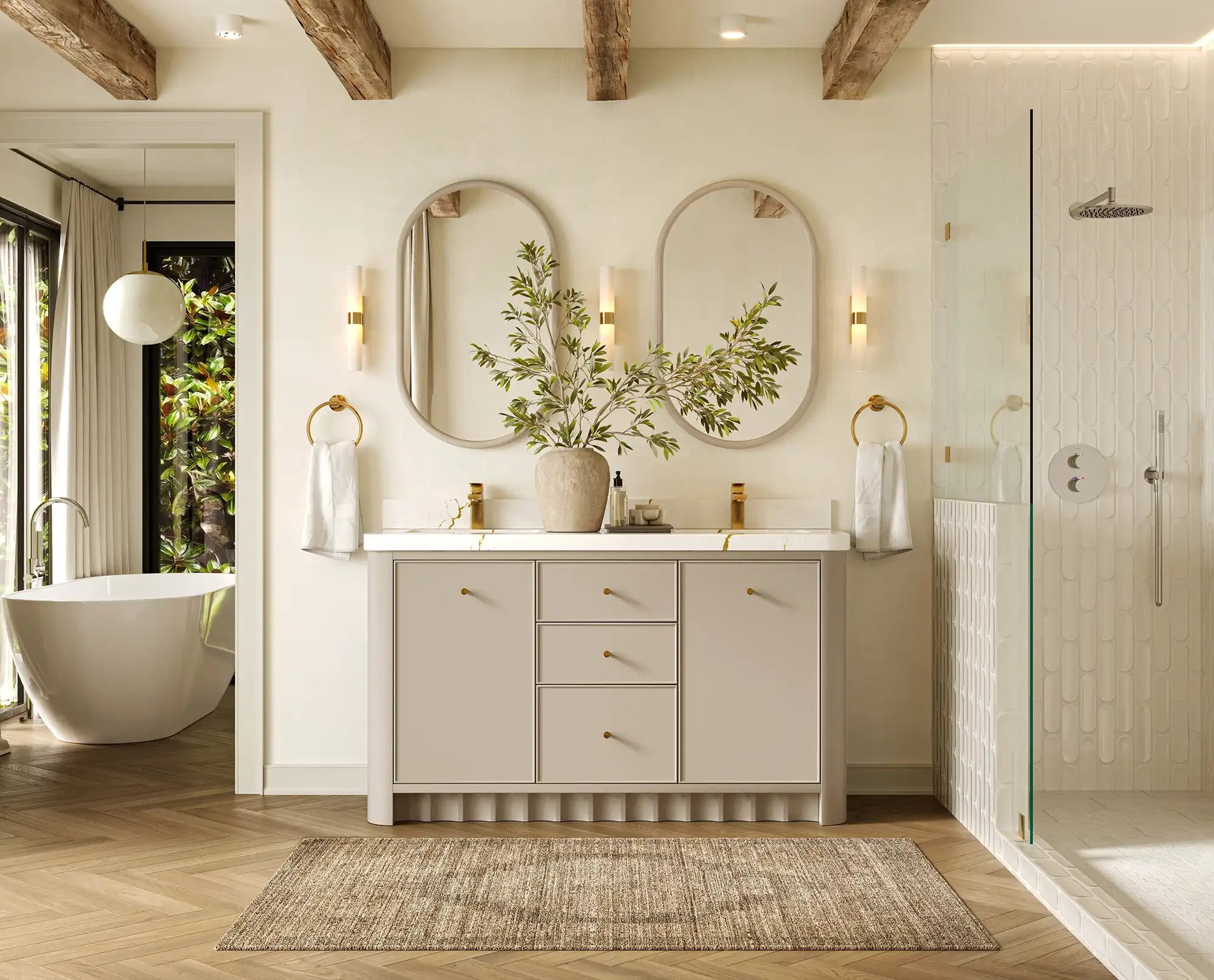Orlando 60 in. W x 22 in. D Double Sink Bathroom Vanity - Willow Bath and Vanity