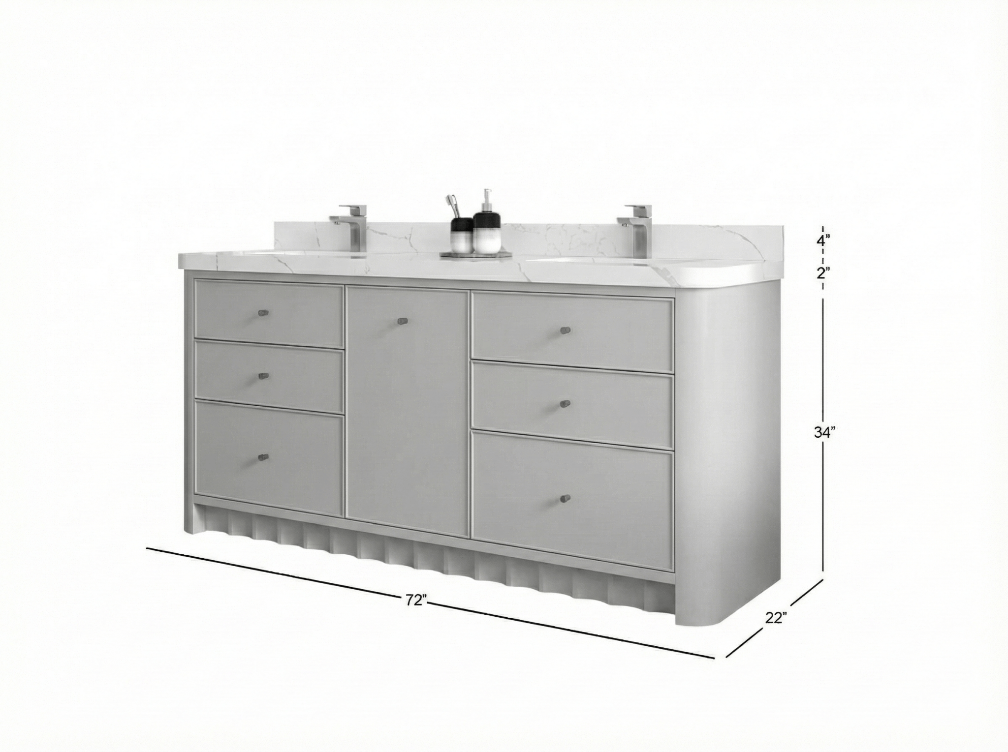 Orlando 72 in. W x 22 in. D Double Sink Bathroom Vanity - Willow Bath and Vanity