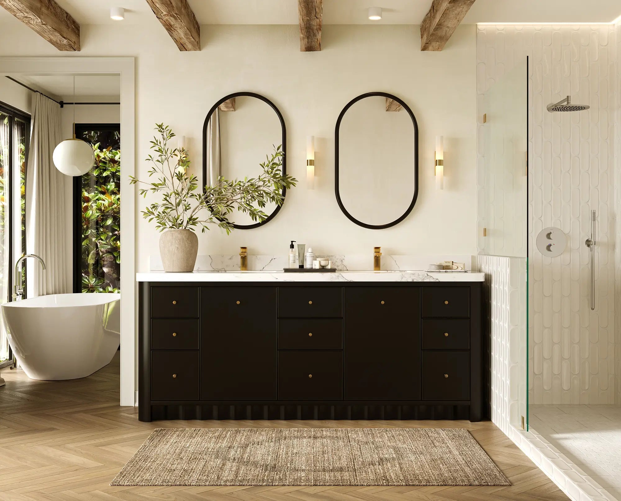 Orlando 84 in. W x 22 in. D Double Sink Bathroom Vanity - Willow Bath and Vanity