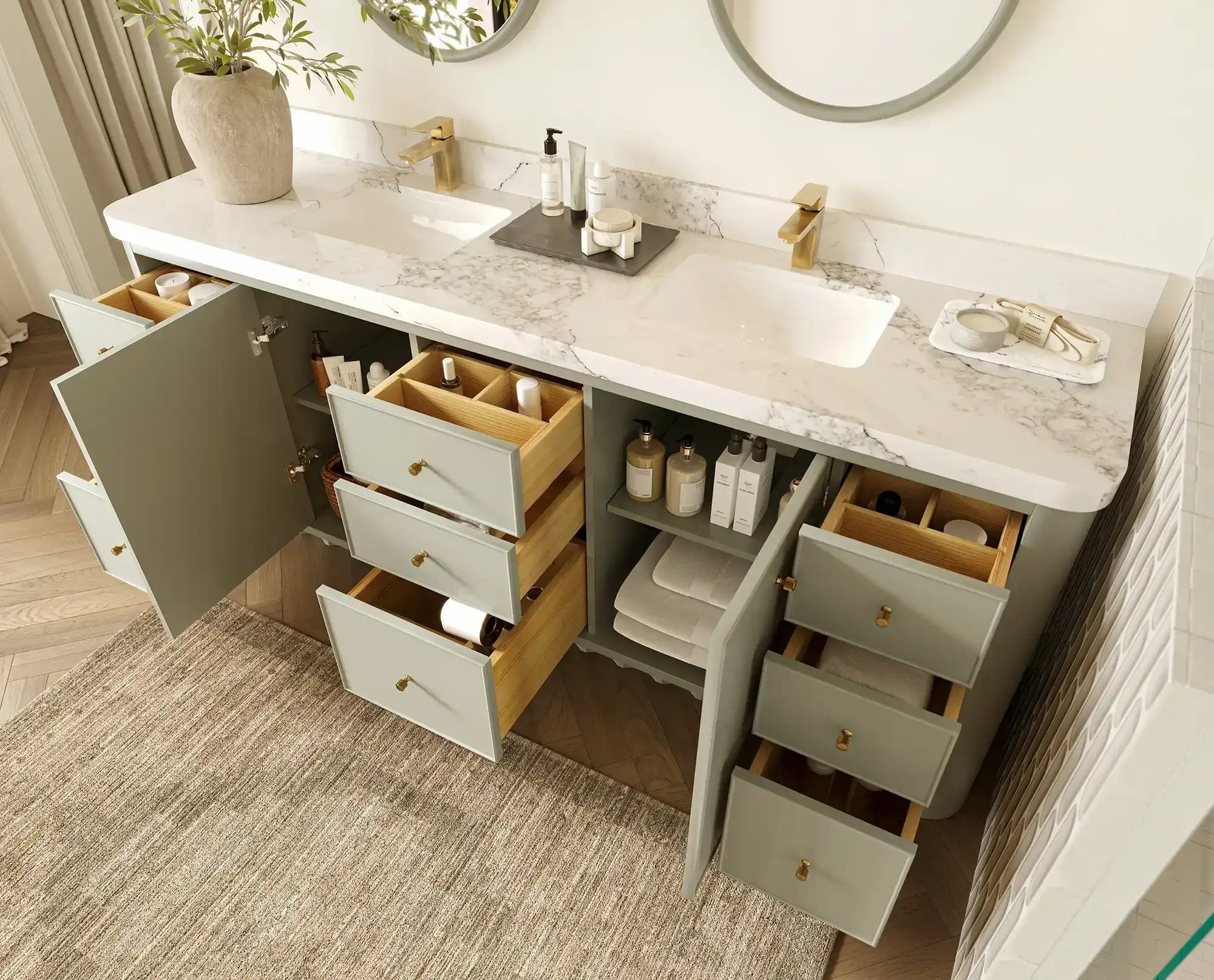 Orlando 84 in. W x 22 in. D Double Sink Bathroom Vanity - Willow Bath and Vanity