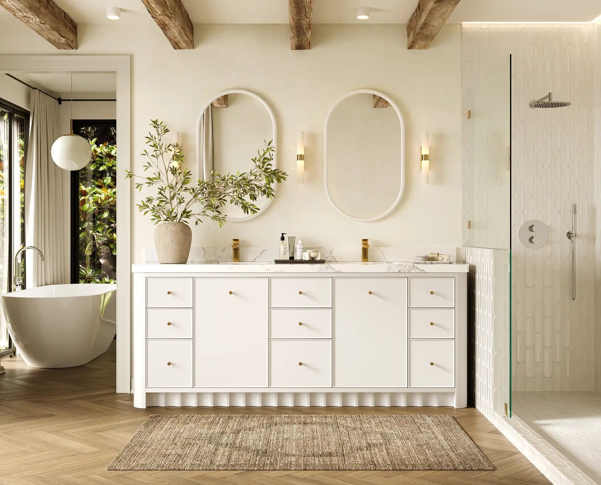 Orlando 84 in. W x 22 in. D Double Sink Bathroom Vanity - Willow Bath and Vanity