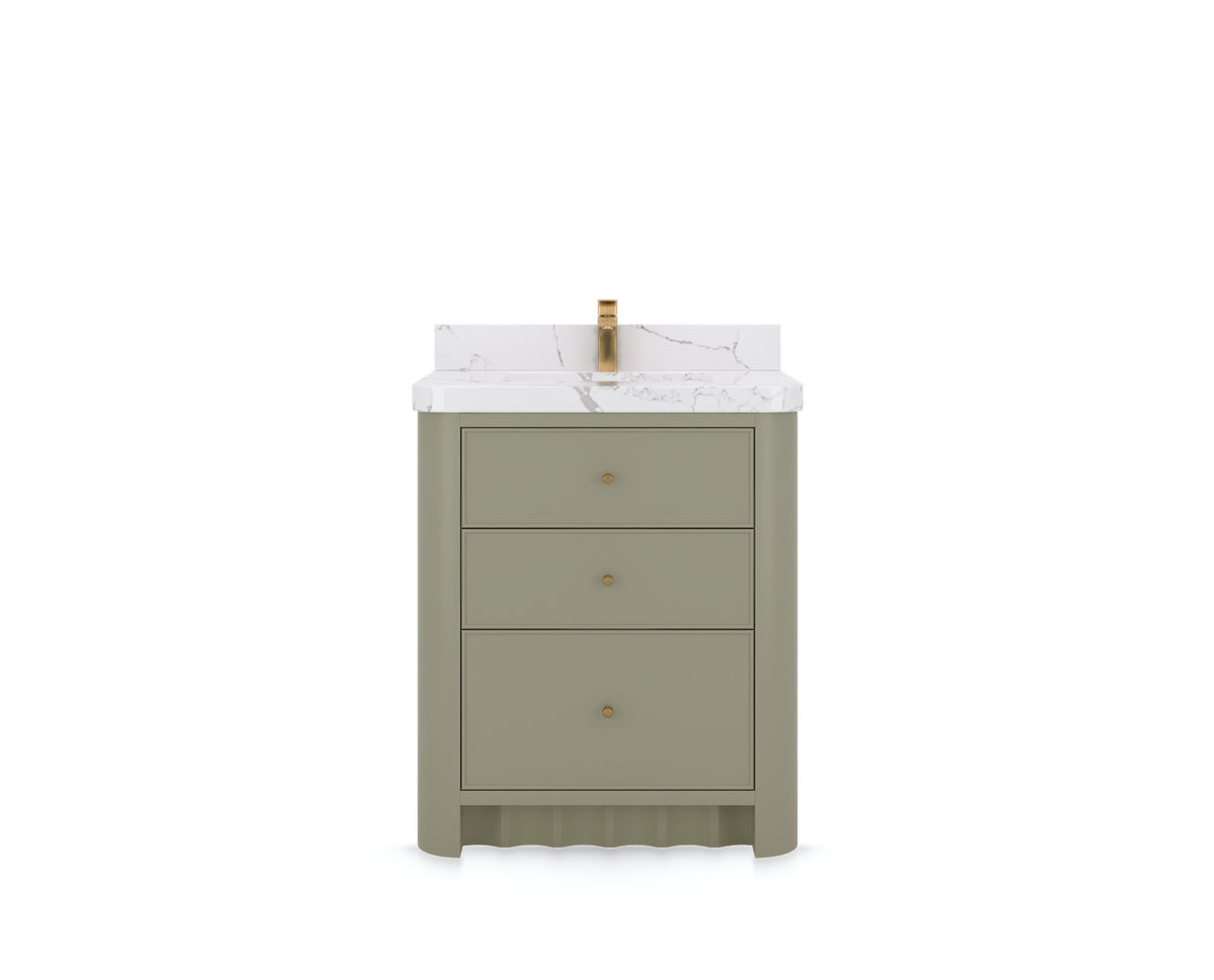 Orlando 30 in. single sink bathroom vanity in Evergreen, front view on a white background