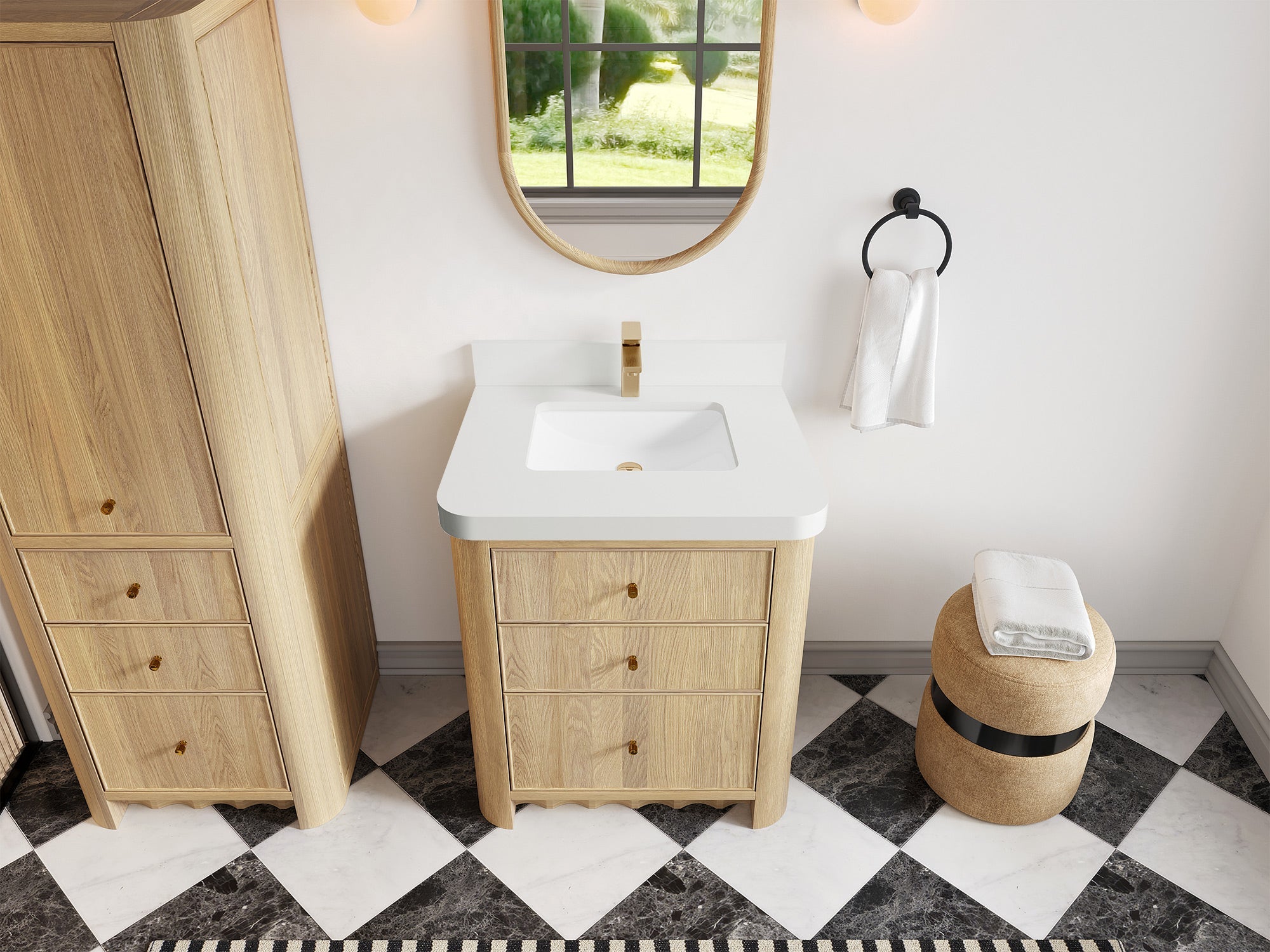Orlando Oak 30 in. W x 22 in. D Single Sink Bathroom Vanity - Willow Bath and Vanity