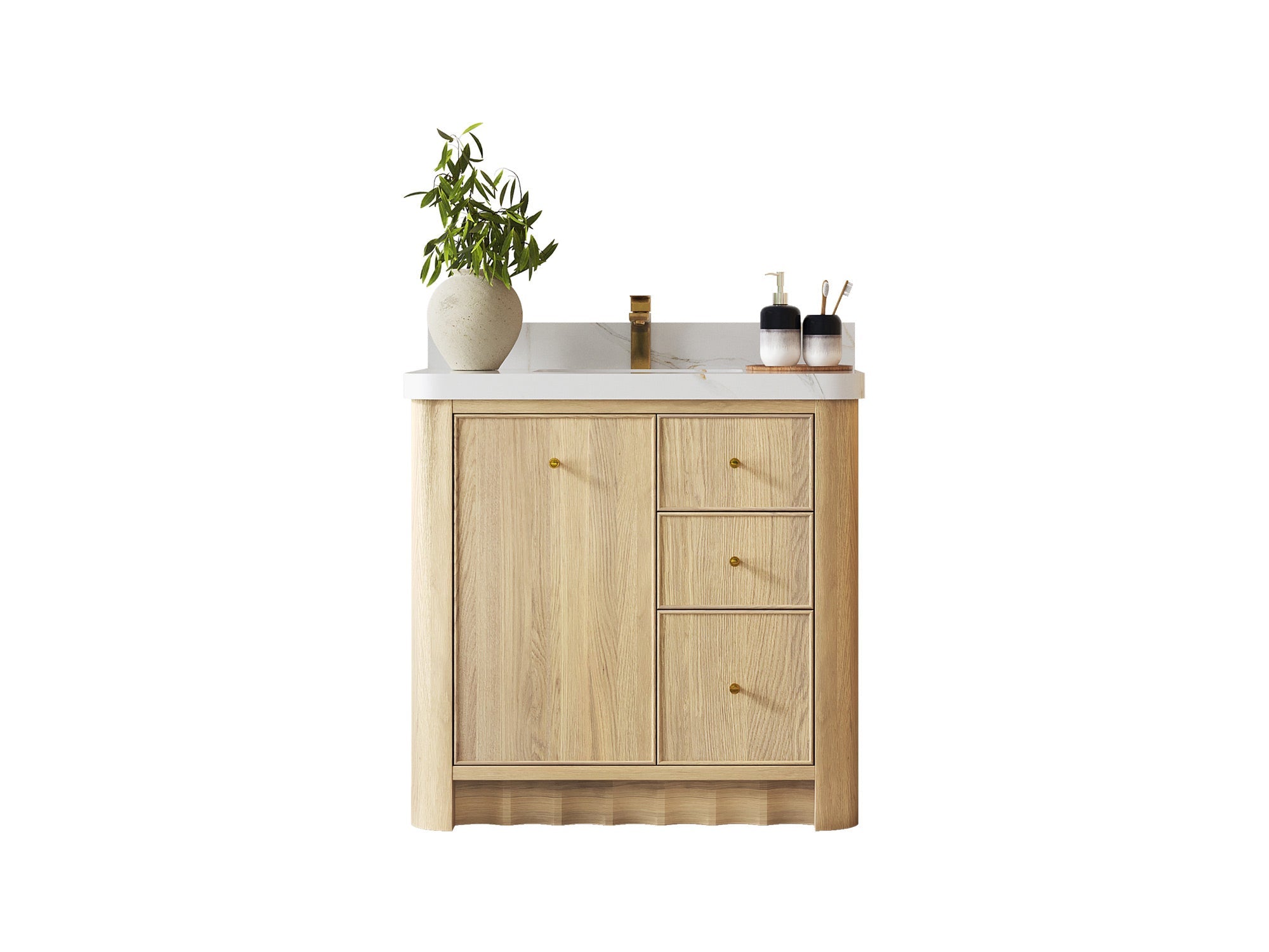 Orlando Oak 36 in. W x 22 in. D Center Sink Bathroom Vanity - Willow Bath and Vanity