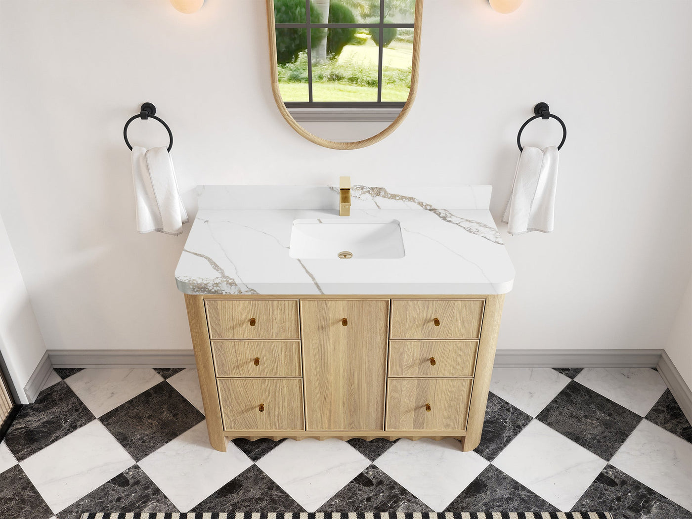 Orlando White Oak 48 in. W x 22 in. D Single Sink Bathroom Vanity