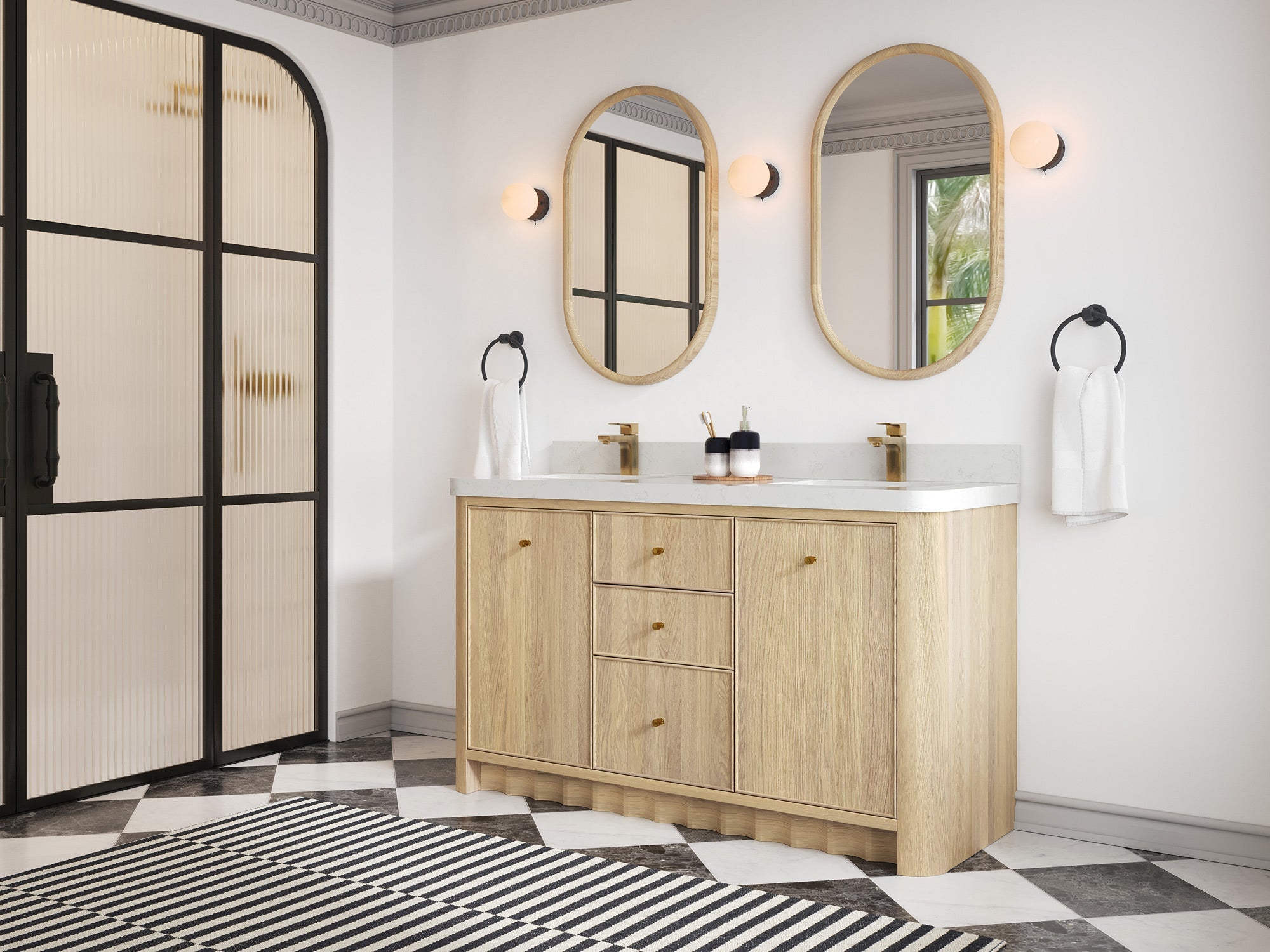 Orlando Oak 60 in. W x 22 in. D Double Sink Bathroom Vanity - Willow Bath and Vanity
