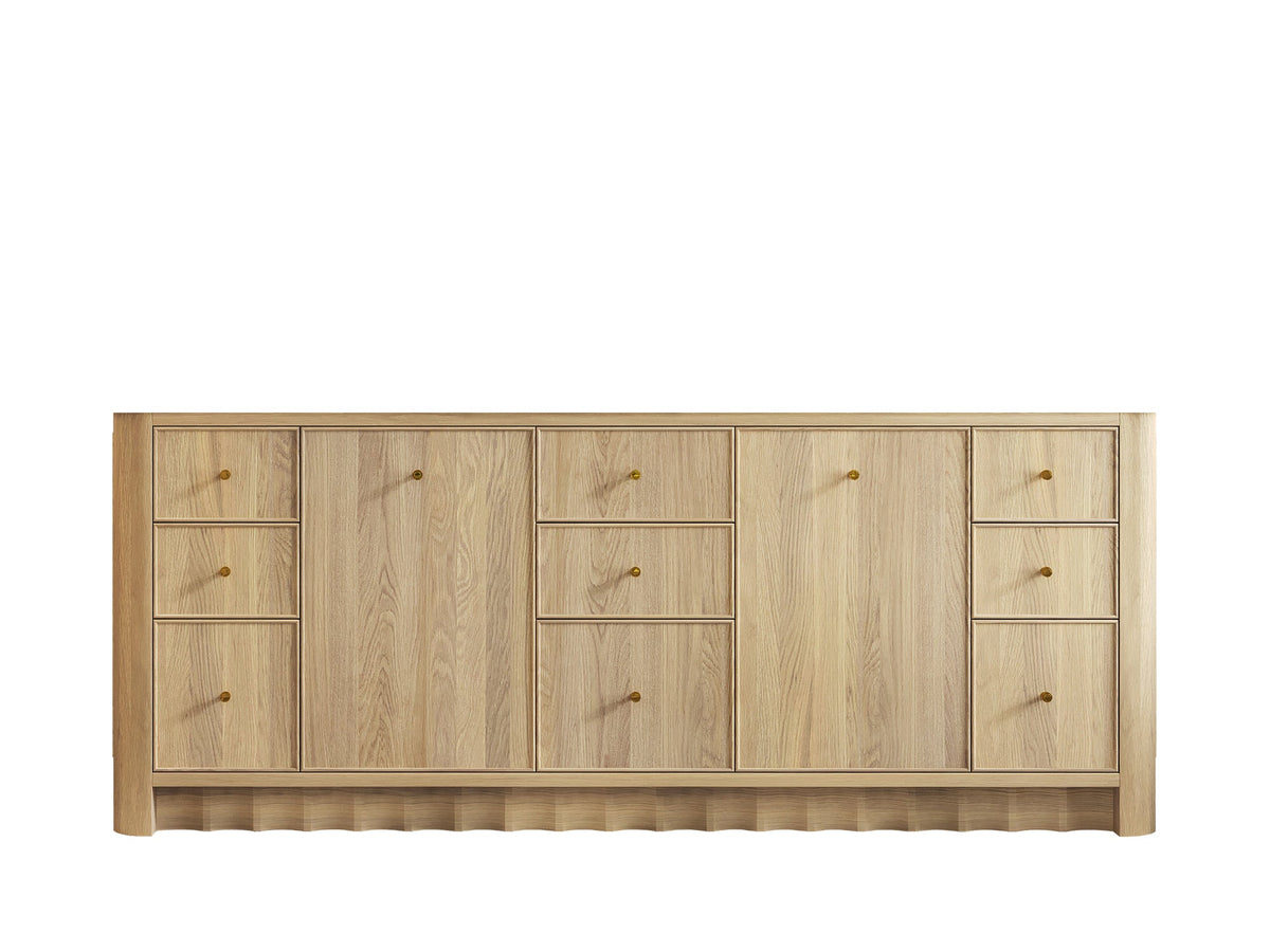 Orlando White Oak 84 in. W x 22 in. D Double Sink Bathroom Vanity