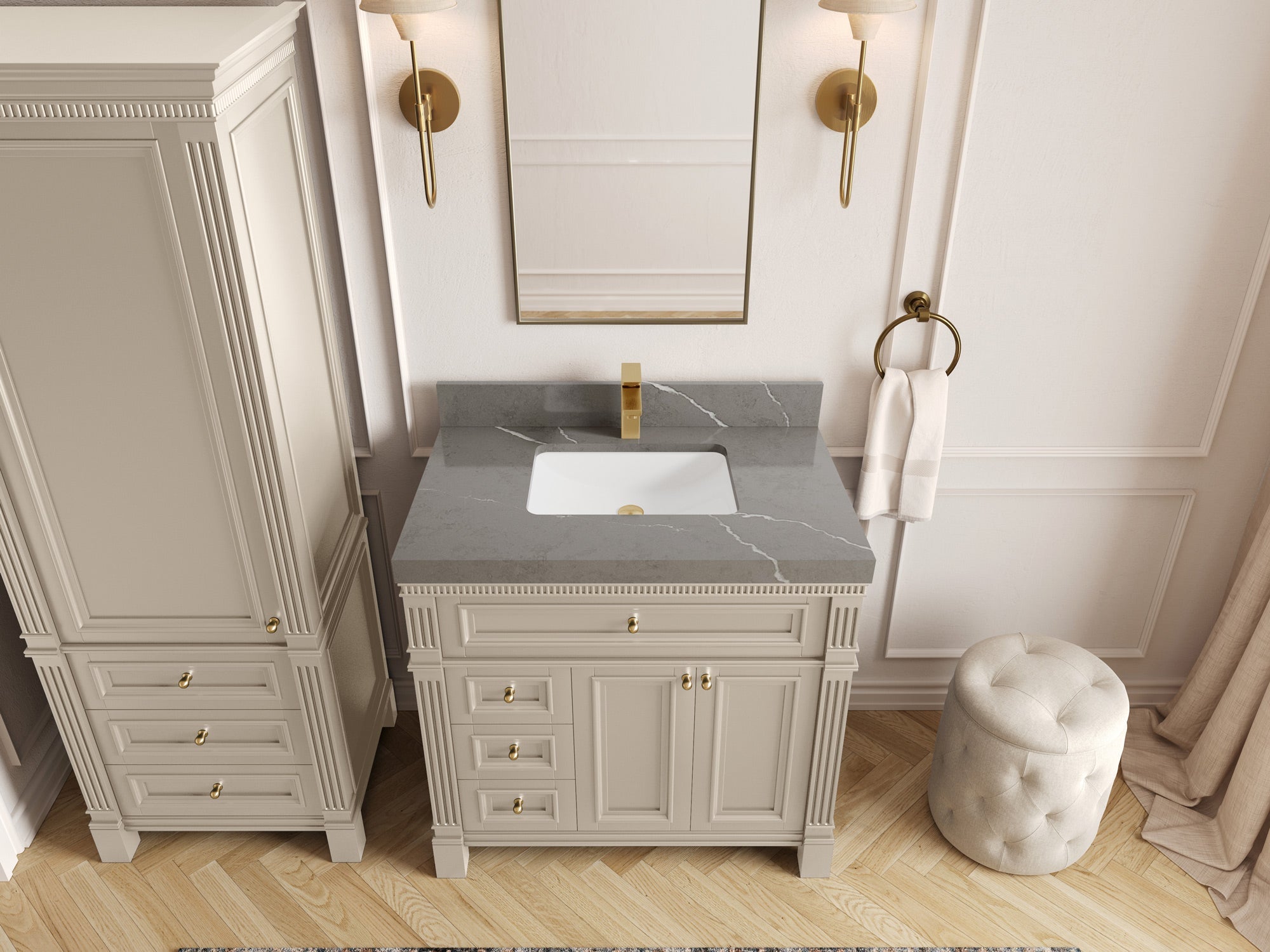 Paris 36 in. W x 22 in. D Center Sink Bathroom Vanity - Willow Bath and Vanity