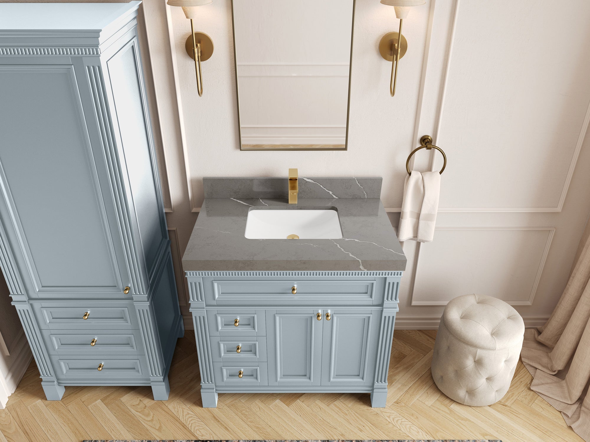 Paris 36 in. W x 22 in. D Center Sink Bathroom Vanity - Willow Bath and Vanity