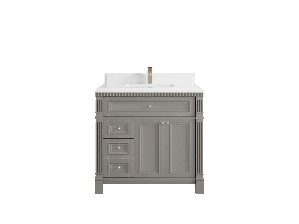 Paris 36 in. W x 22 in. D Center Sink Bathroom Vanity - Willow Bath and Vanity