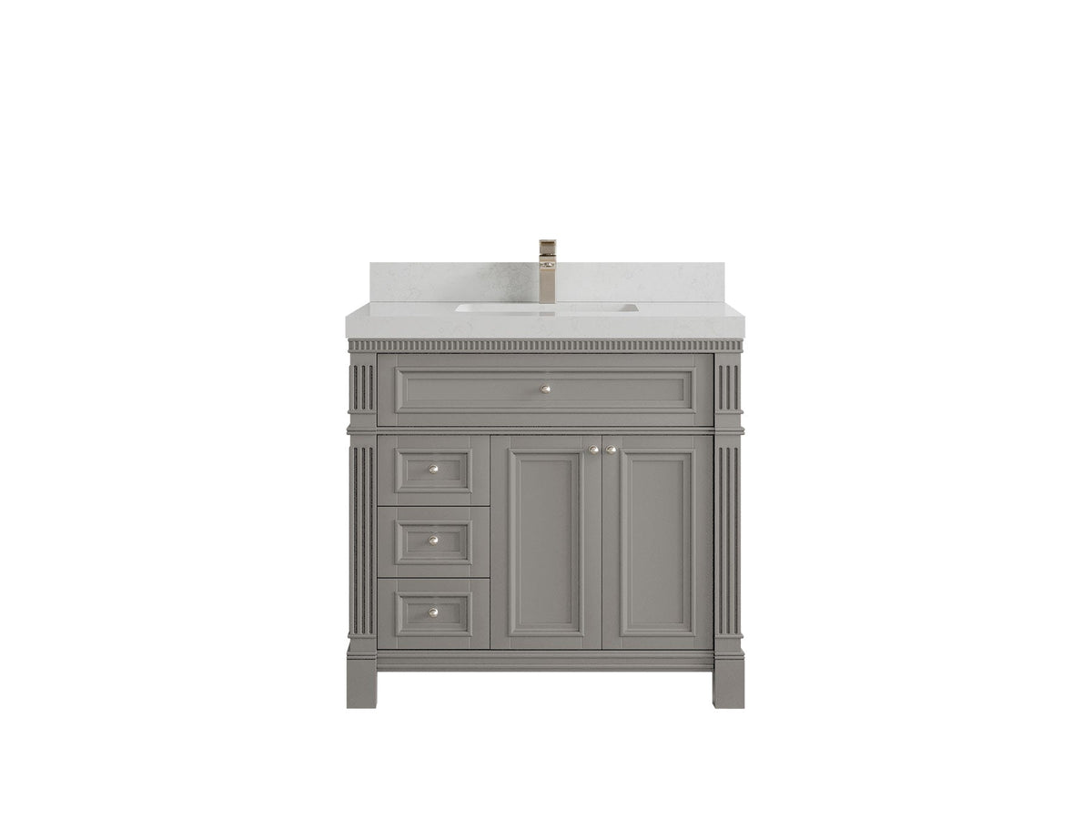 Paris 36 in. W x 22 in. D Center Sink Bathroom Vanity - Willow Bath and Vanity
