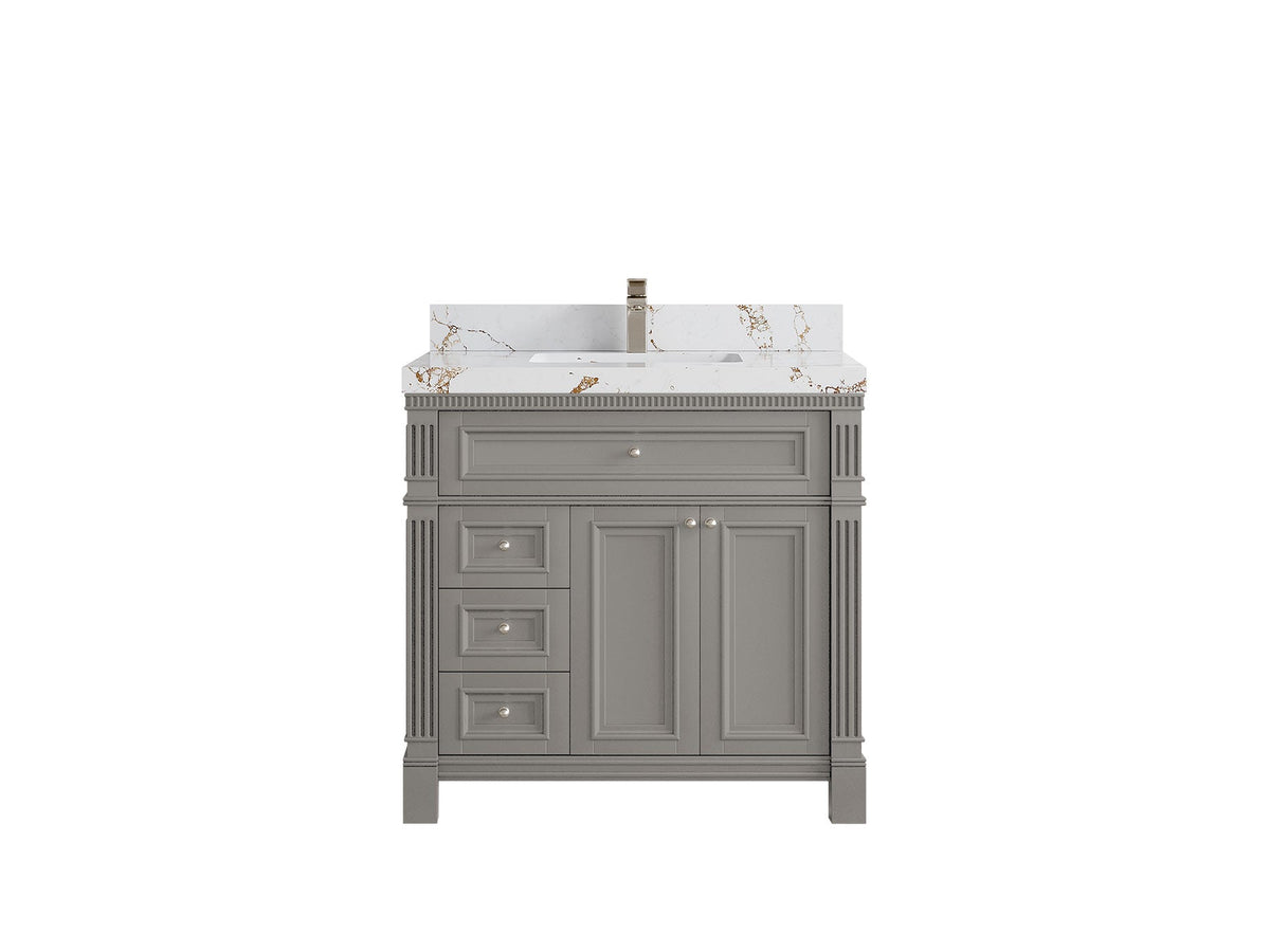 Paris 36 in. W x 22 in. D Center Sink Bathroom Vanity - Willow Bath and Vanity