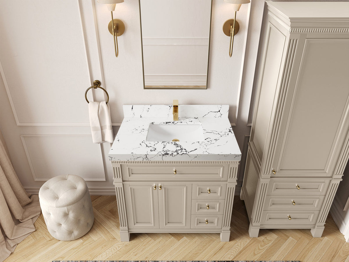 Paris 36 in. W x 22 in. D Center Sink Bathroom Vanity - Willow Bath and Vanity