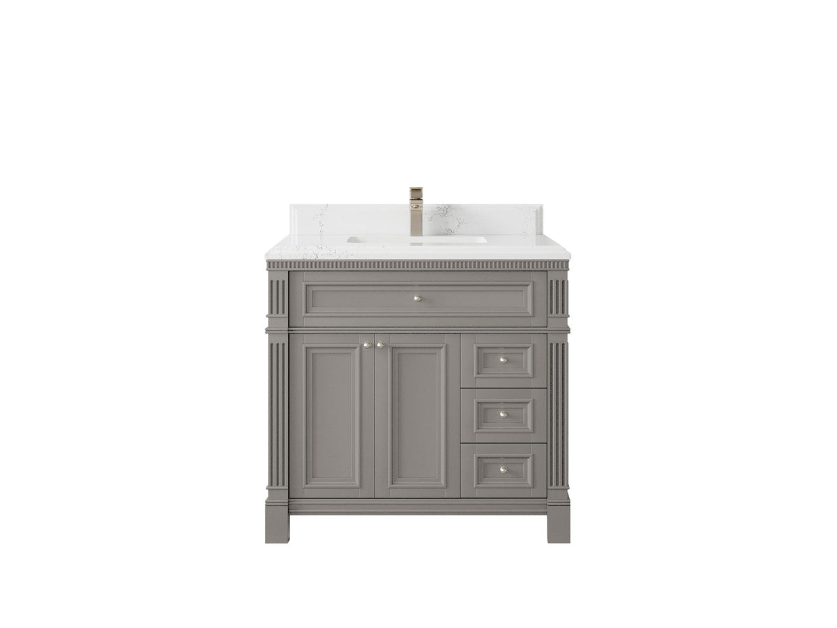 Paris 36 in. W x 22 in. D Center Sink Bathroom Vanity - Willow Bath and Vanity