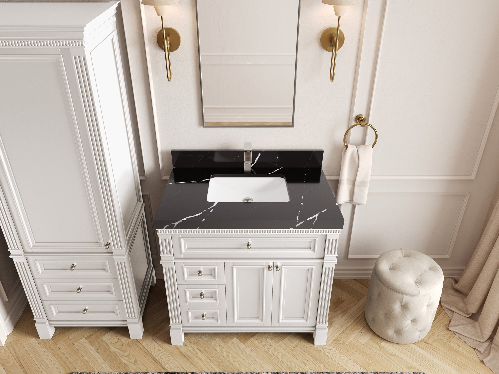 Paris 36 in. W x 22 in. D Center Sink Bathroom Vanity - Willow Bath and Vanity