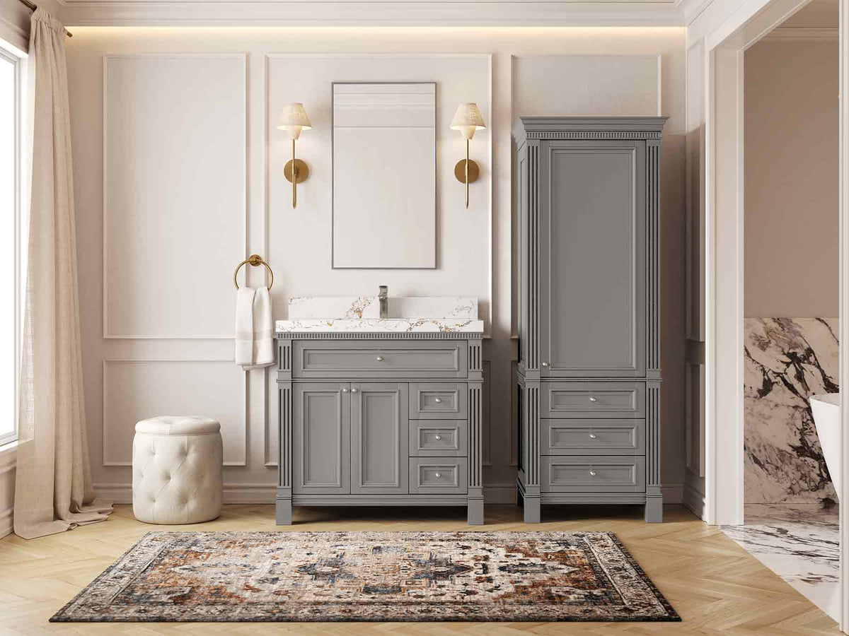 Paris 36 in. W x 22 in. D Center Sink Bathroom Vanity - Willow Bath and Vanity