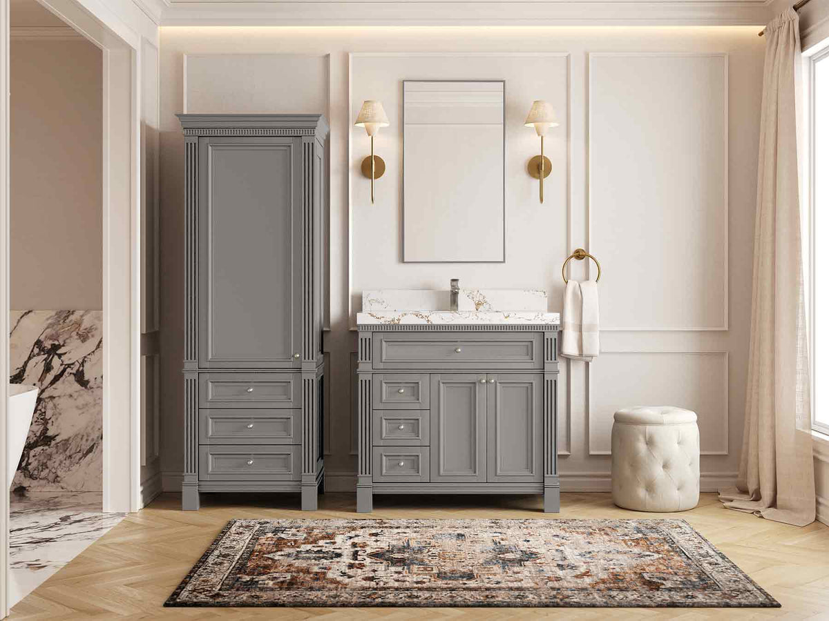 Paris 36 in. W x 22 in. D Center Sink Bathroom Vanity - Willow Bath and Vanity