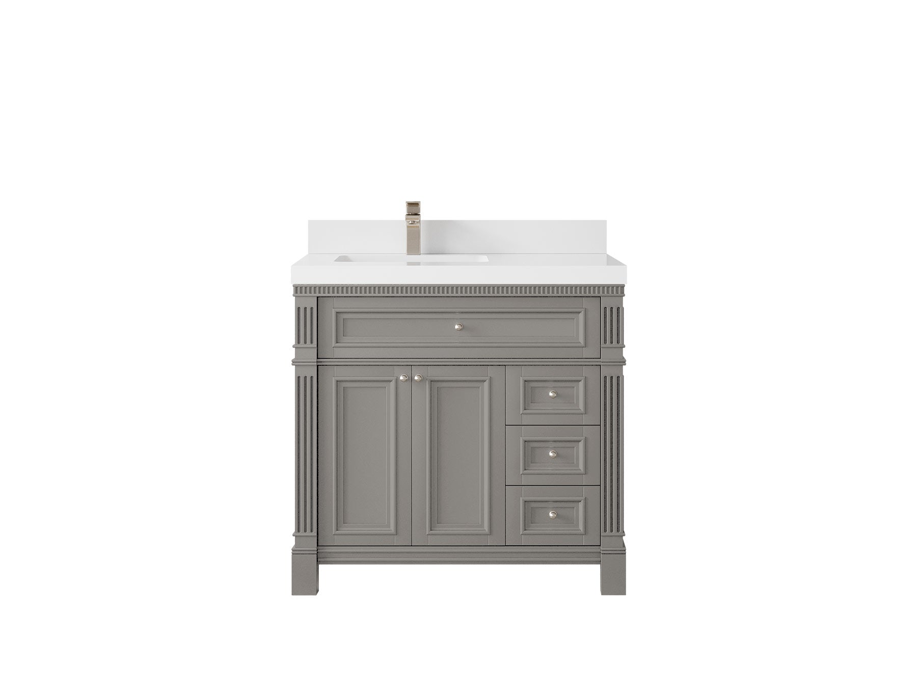 Paris 36 in. W x 22 in. D Left Offset Sink Bathroom Vanity - Willow Bath and Vanity
