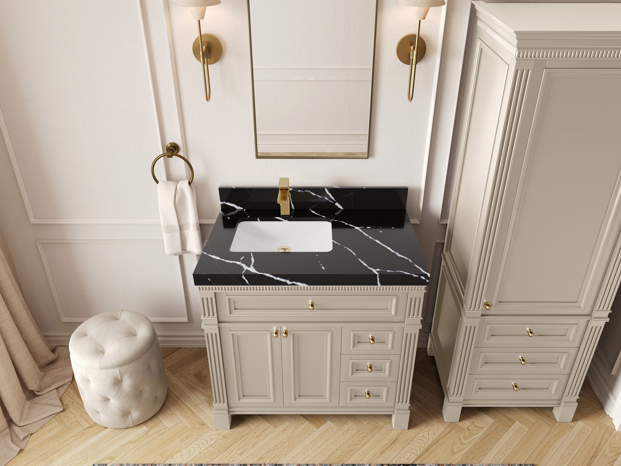 Paris 36 in. W x 22 in. D Left Offset Sink Bathroom Vanity - Willow Bath and Vanity
