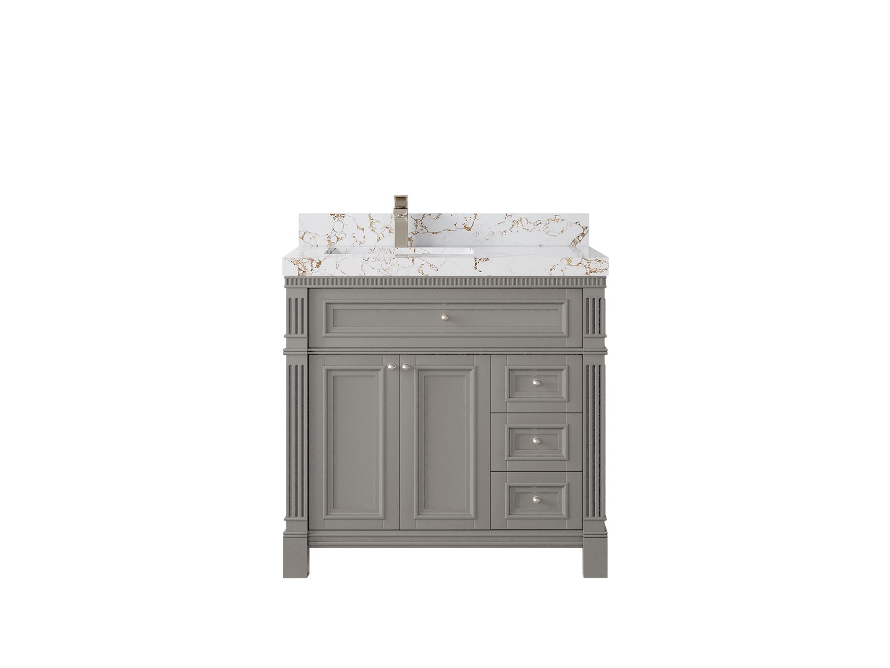Paris 36 in. W x 22 in. D Left Offset Sink Bathroom Vanity - Willow Bath and Vanity