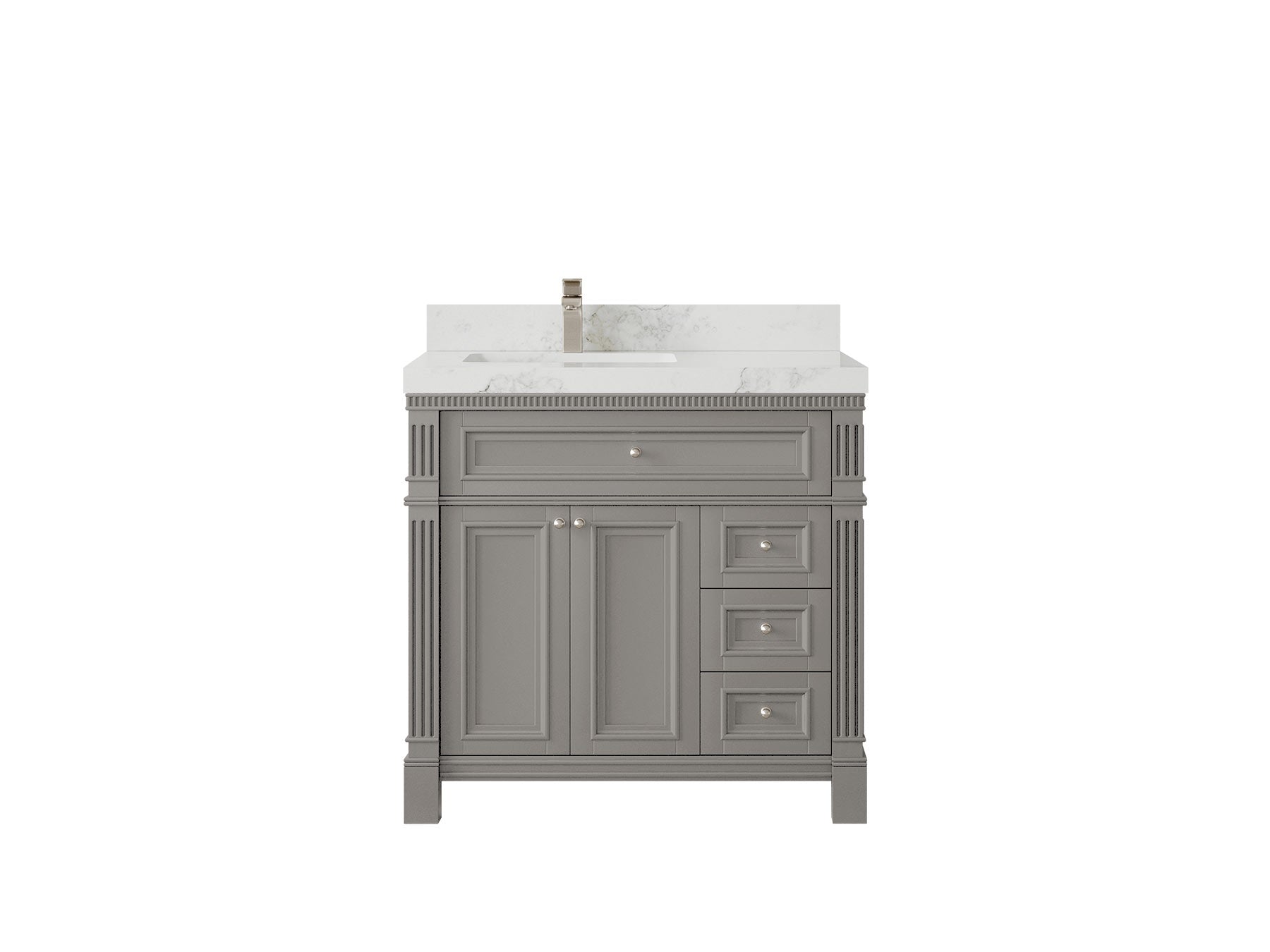 Paris 36 in. W x 22 in. D Left Offset Sink Bathroom Vanity - Willow Bath and Vanity