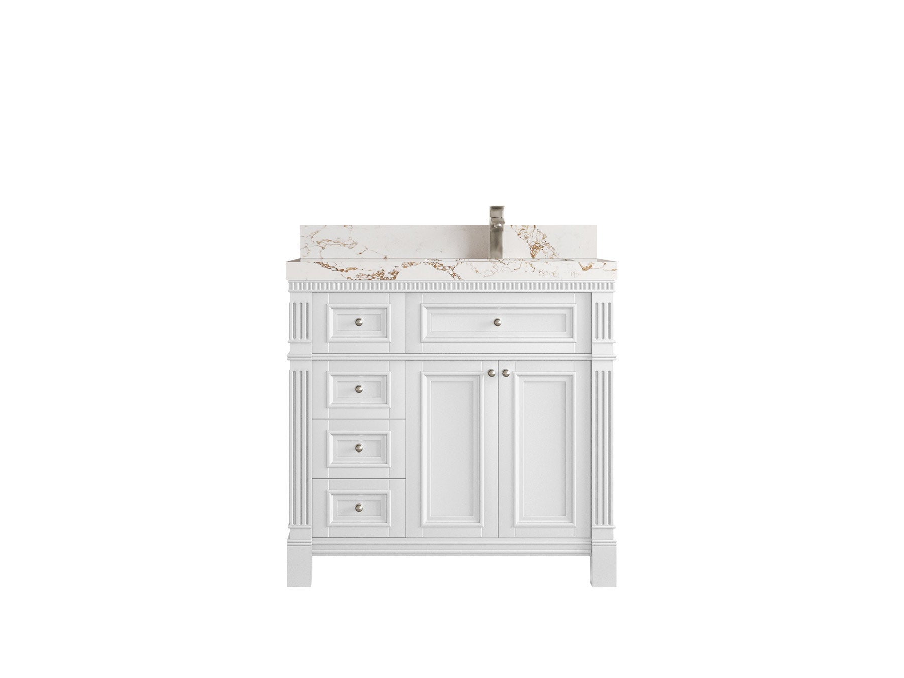 Paris 36 in. W x 22 in. D Right Offset Sink Bathroom Vanity - Willow Bath and Vanity