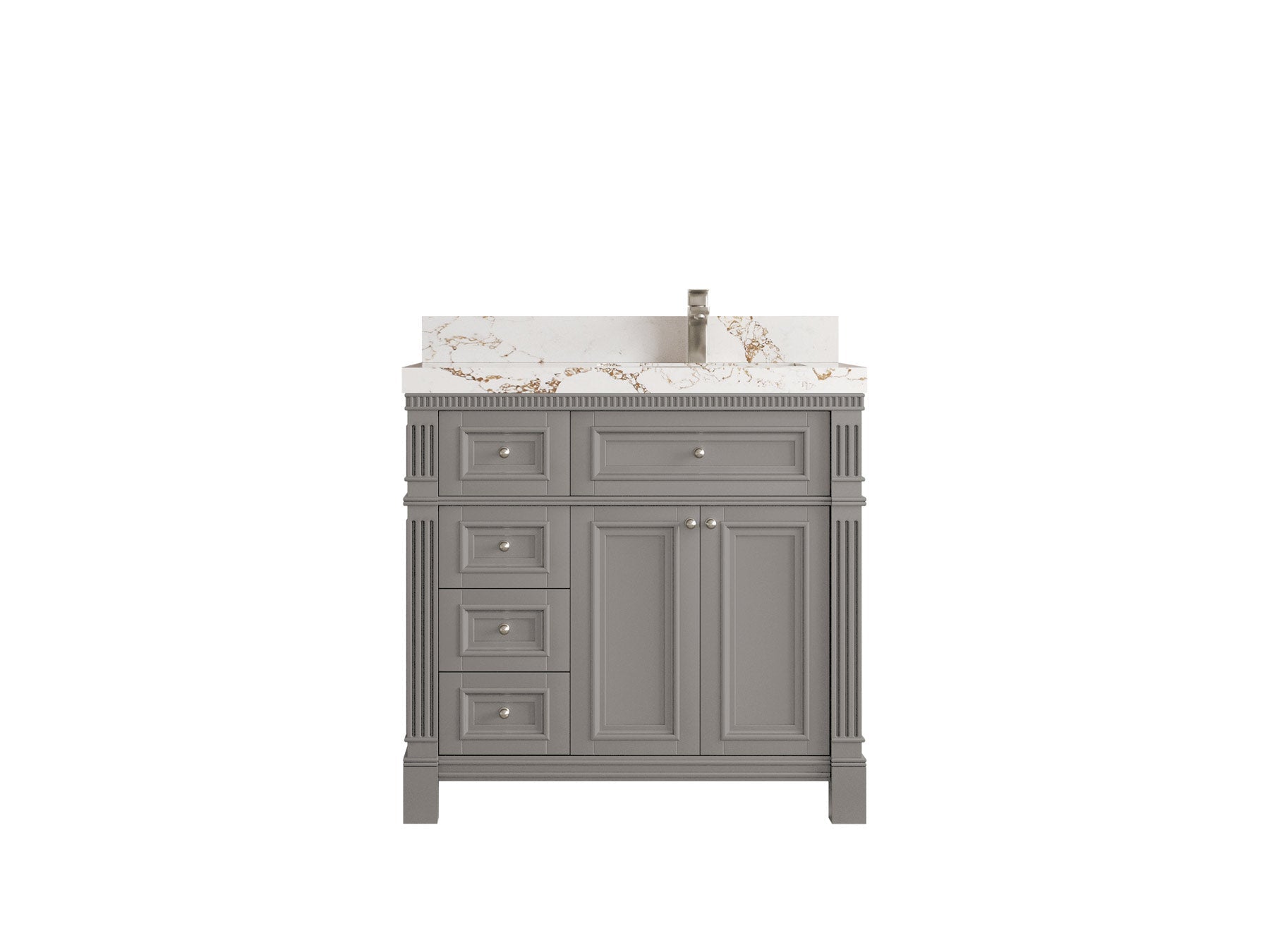Paris 36 in. W x 22 in. D Right Offset Sink Bathroom Vanity - Willow Bath and Vanity