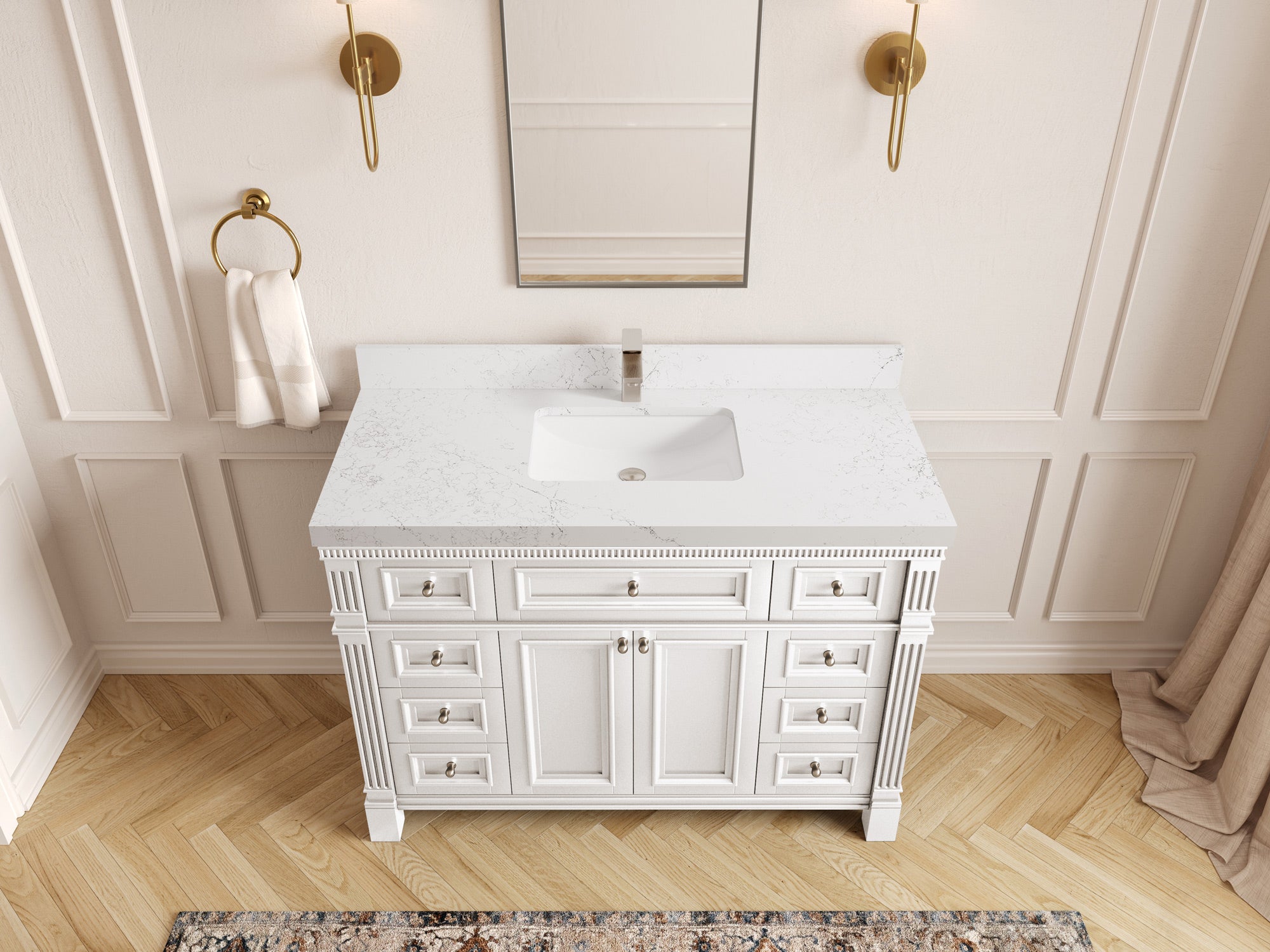 Paris 48 in. W x 22 in. D Single Sink Bathroom Vanity - Willow Bath and Vanity