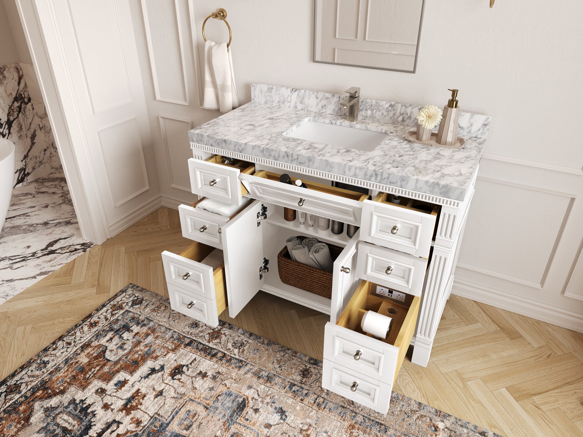Paris 48 in. W x 22 in. D Single Sink Bathroom Vanity - Willow Bath and Vanity
